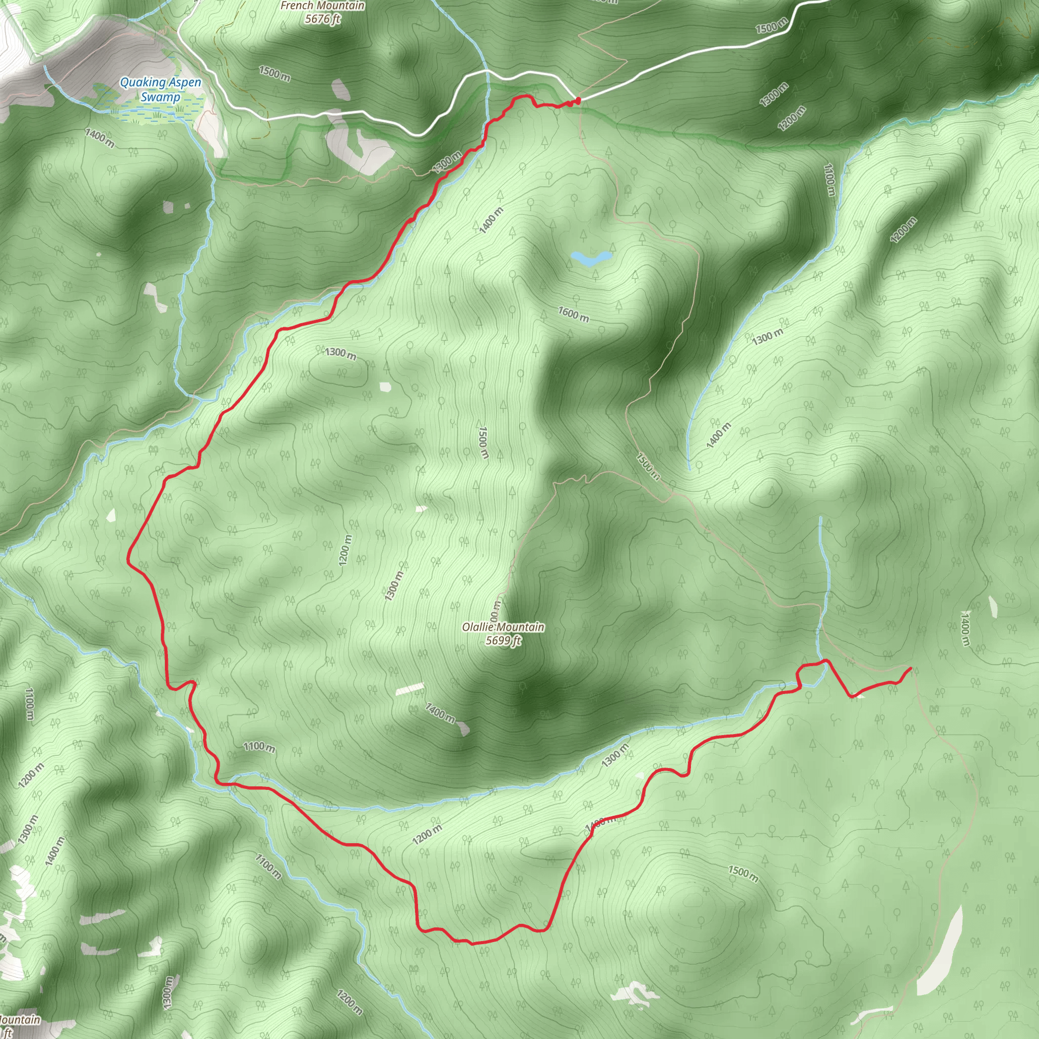 Bear Flat via French Pete Trail mobile static map