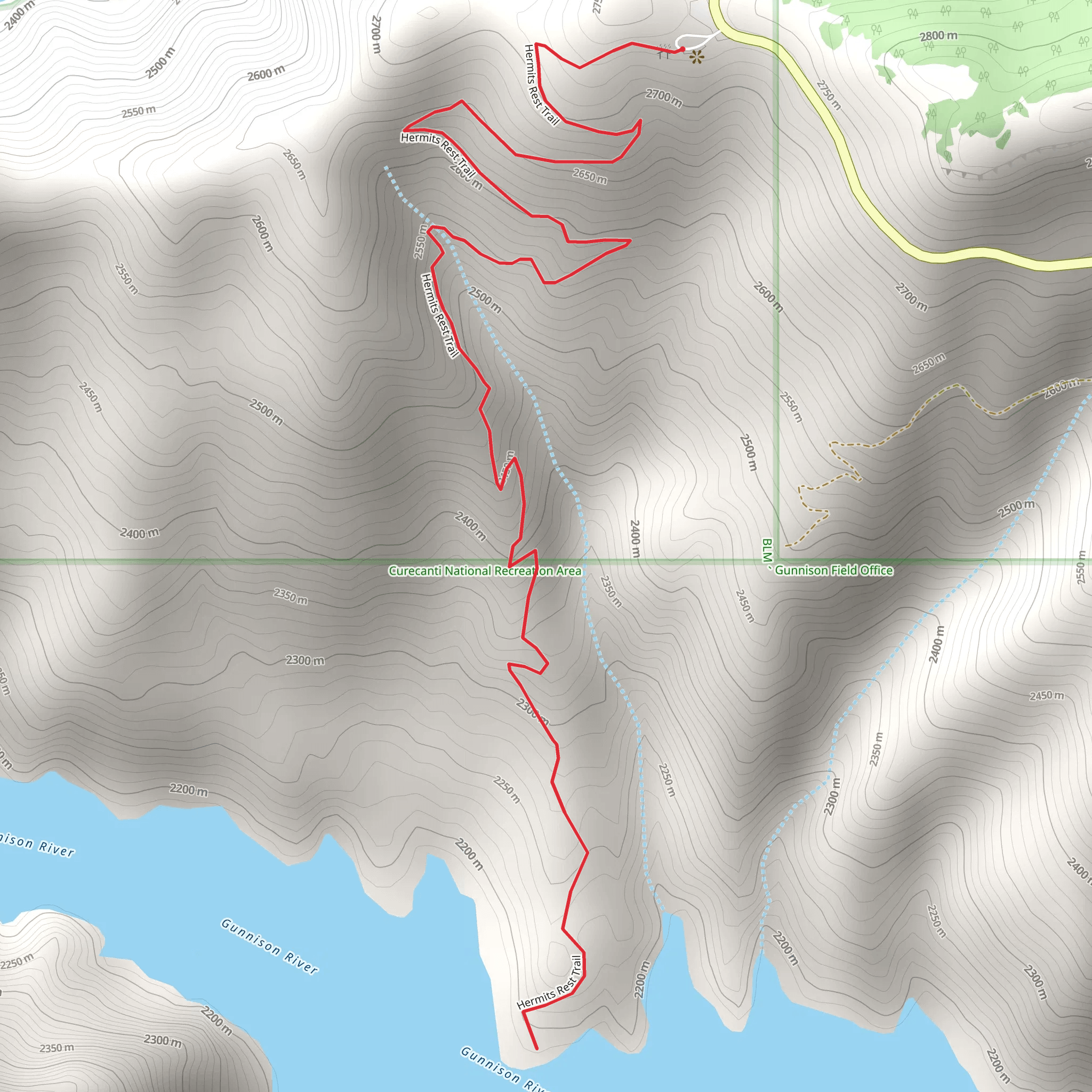 Hermits Rest Trail mobile static map
