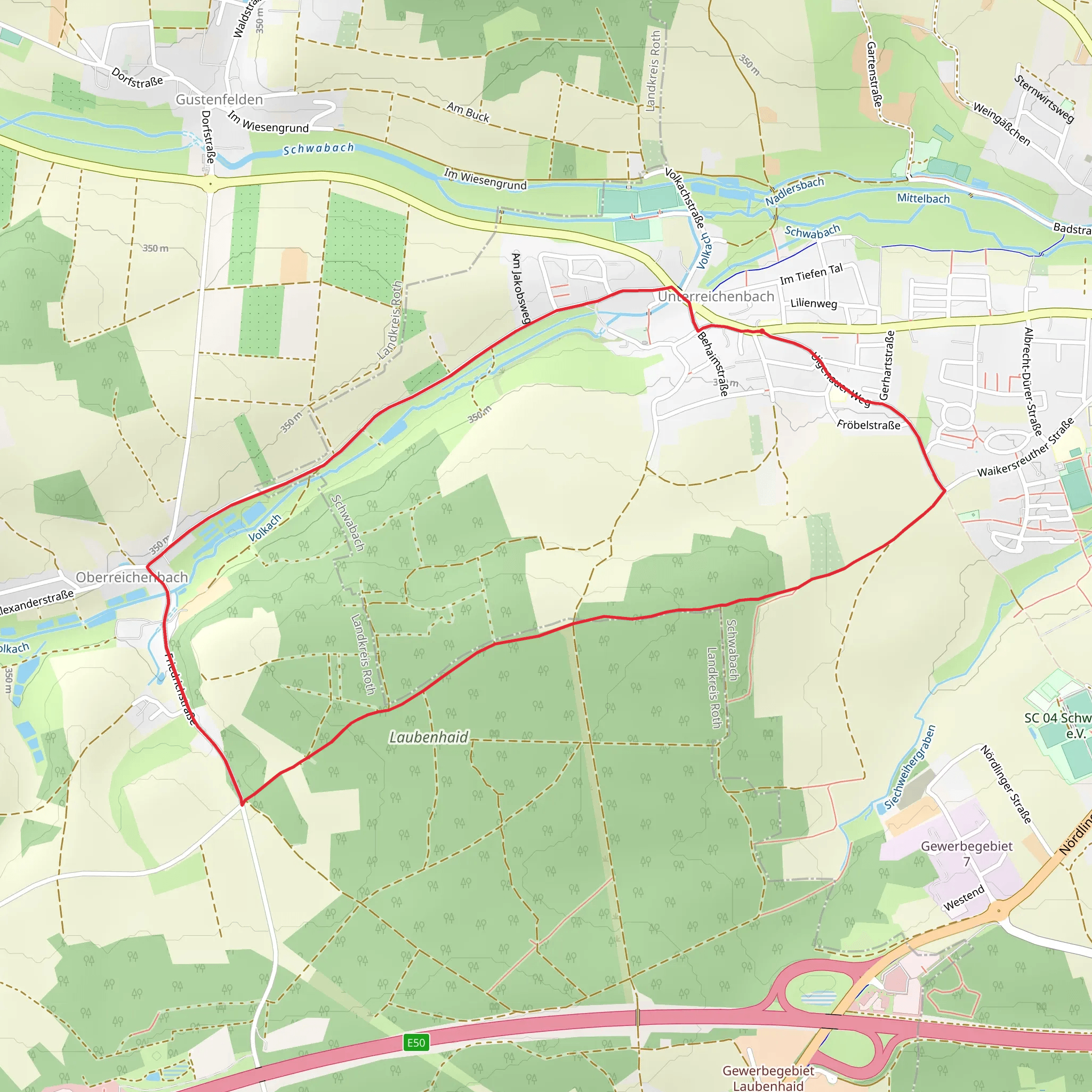 Unterreichenbach and Oberreichenbach Loop mobile static map