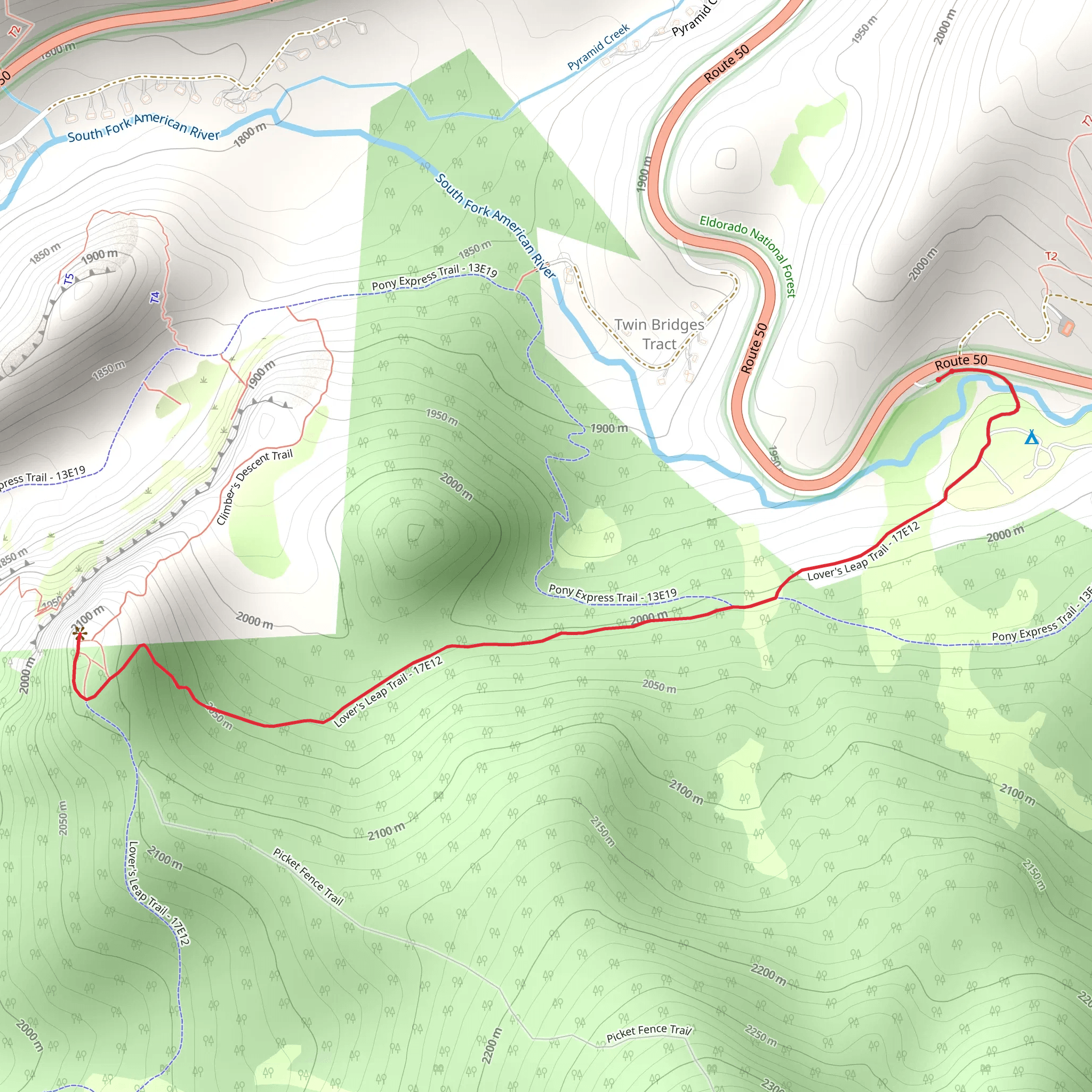 Lover's Leap Trail mobile static map