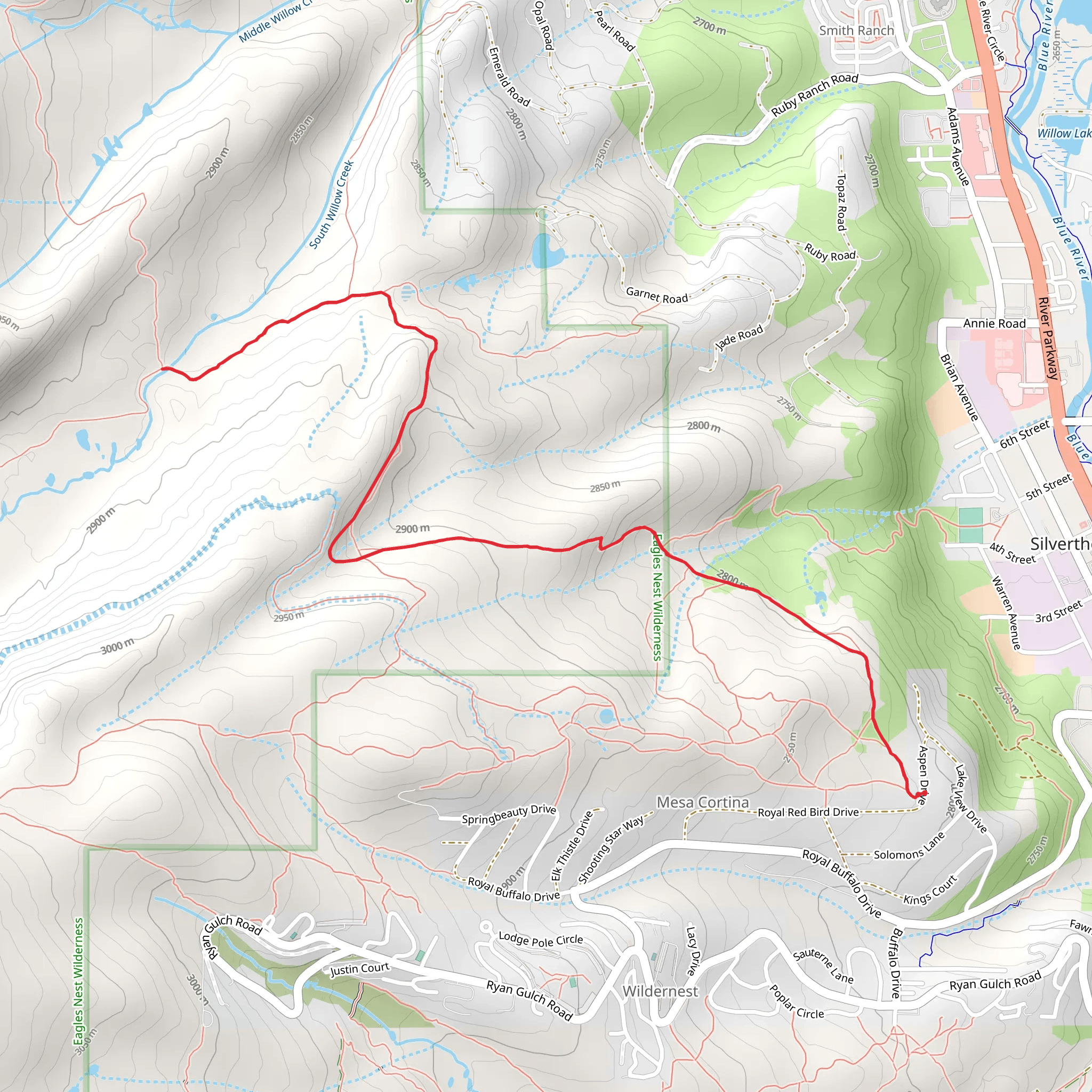 Mesa Cortina Trail mobile static map