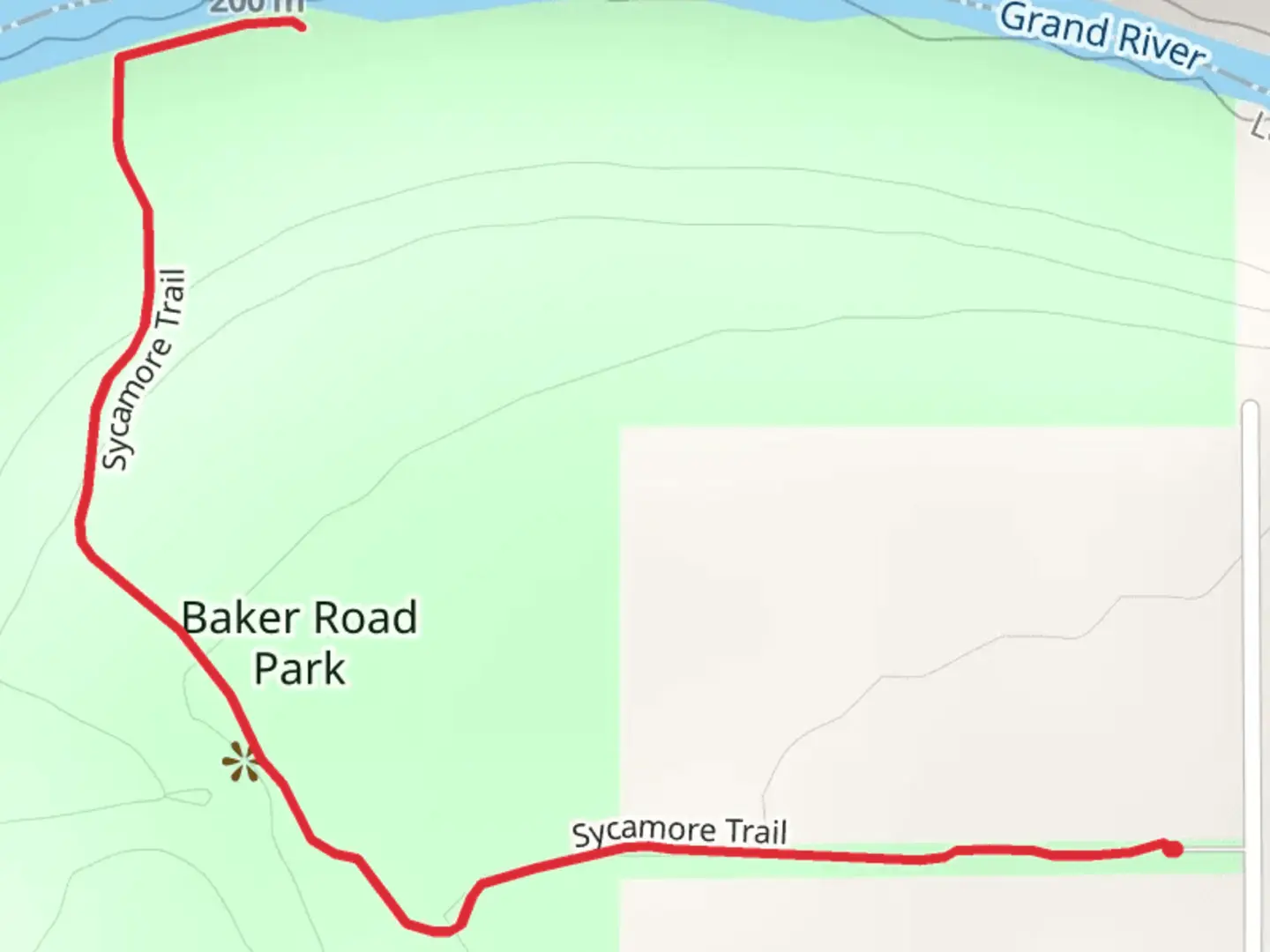 An image depicting the trail Sycamore Trail and its surrounding area.