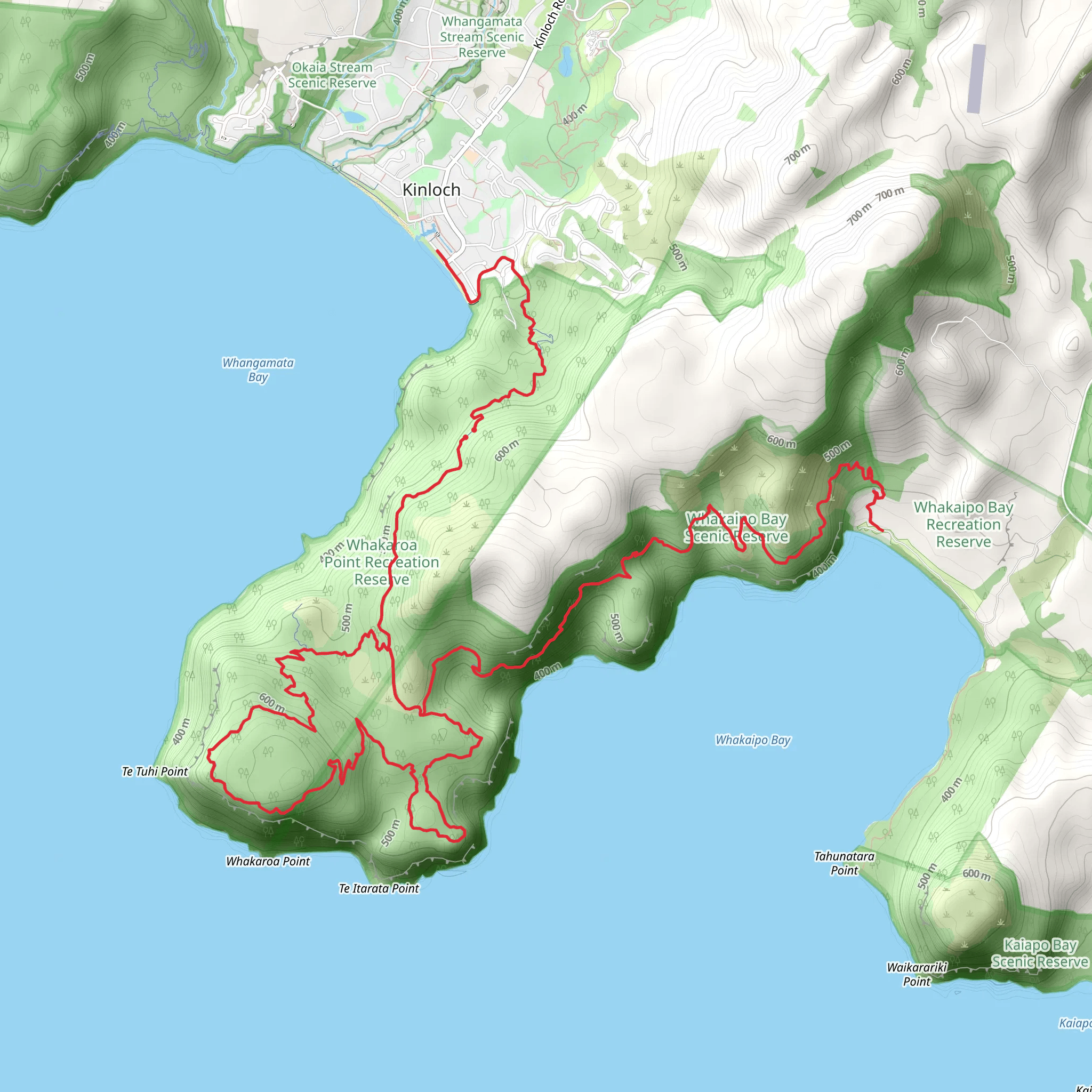 Whakaipo Bay Track mobile static map