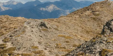 An image depicting the trail Dog Stream Waterfall via Mount Isobel Track and its surrounding area.