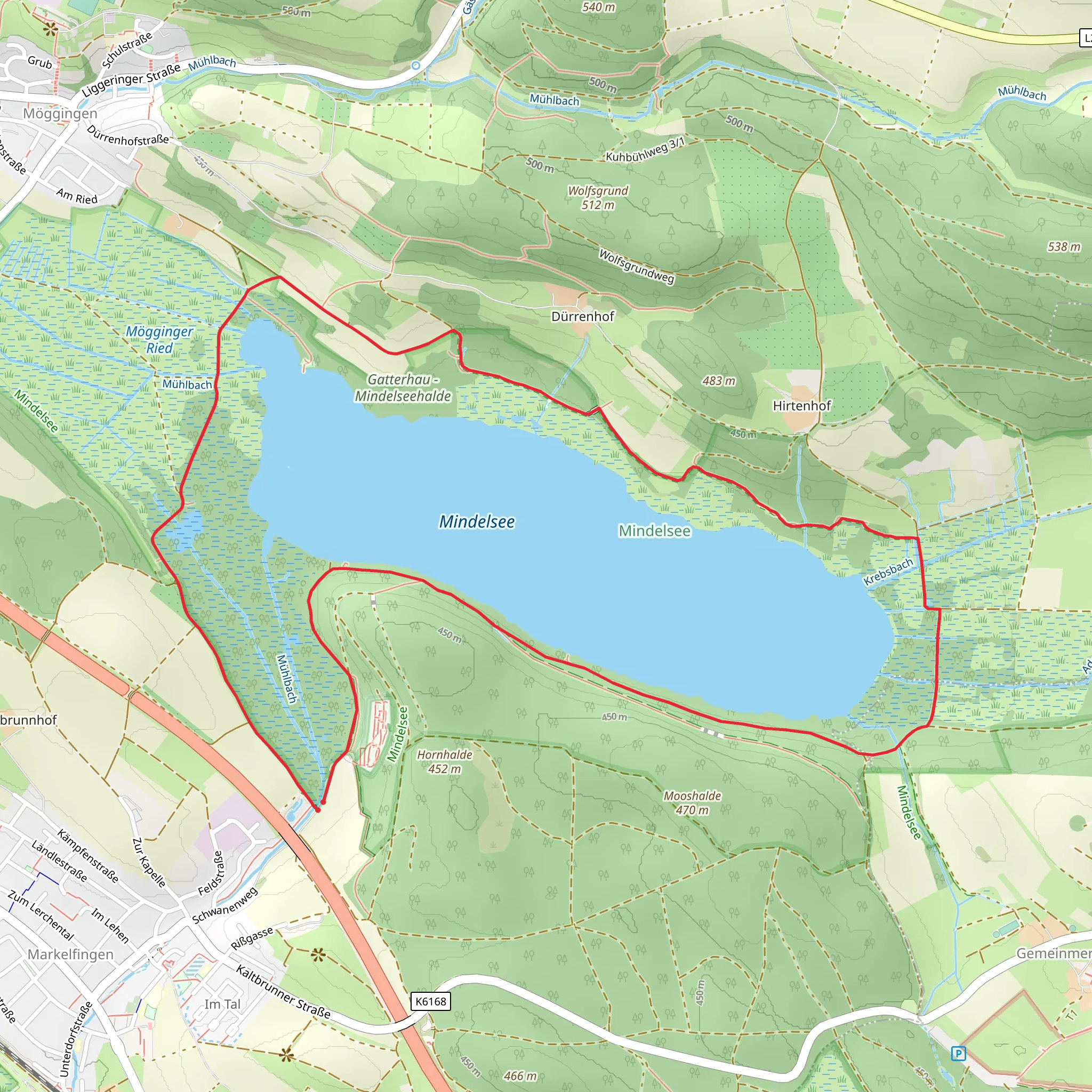 Mindelsee Loop via Bodensee Rundwanderweg mobile static map