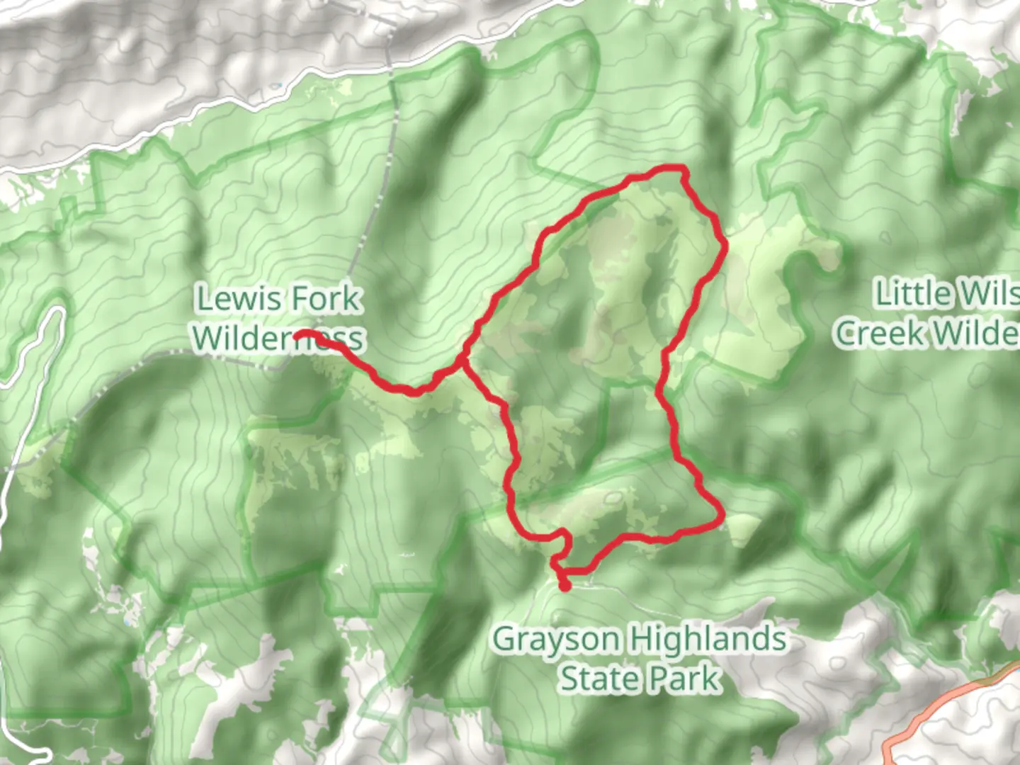 An image depicting the trail Pine Mountain, Mount Rogers, Appalachian and Horse East Loop Trail and its surrounding area.