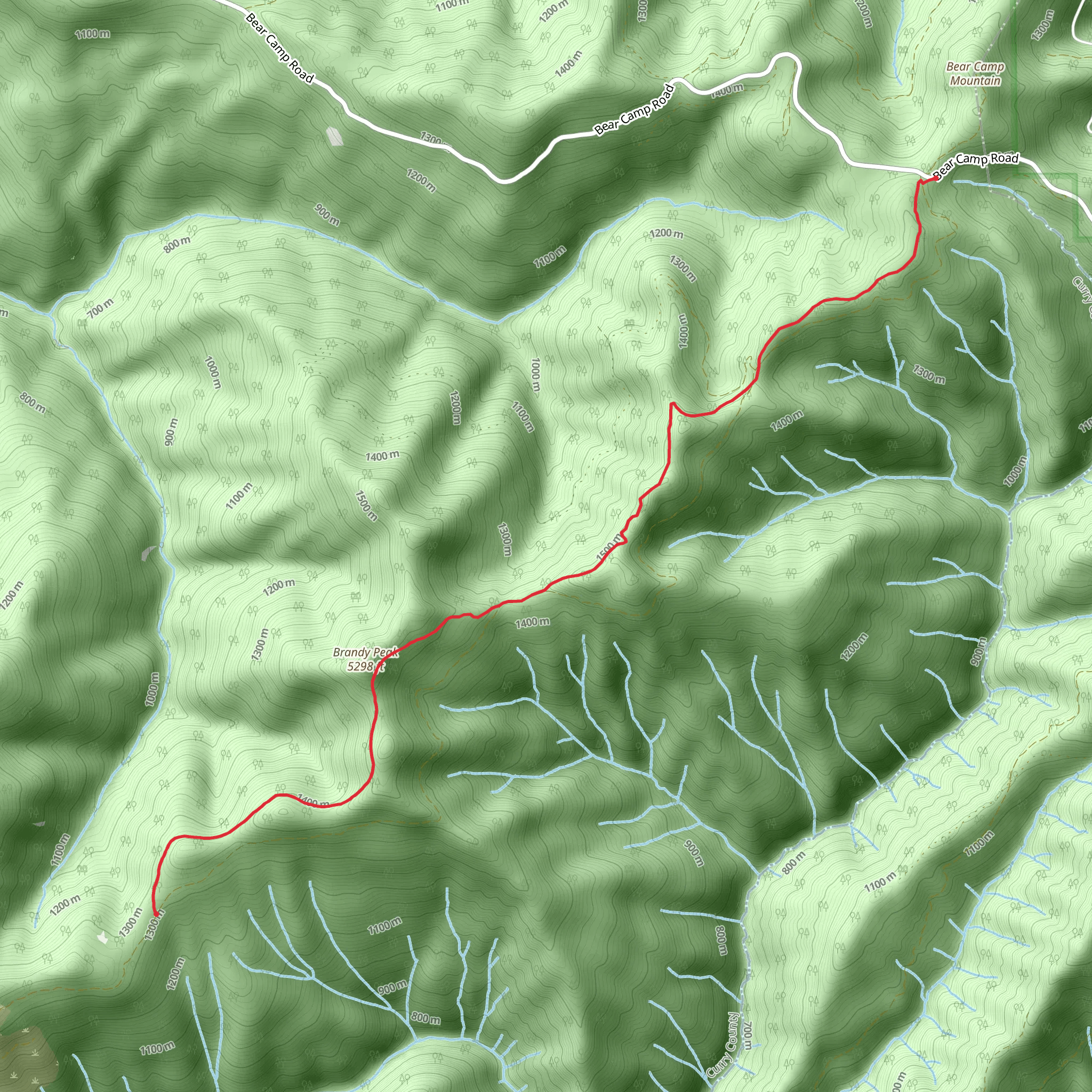 Bearcamp Ridge Trail mobile static map