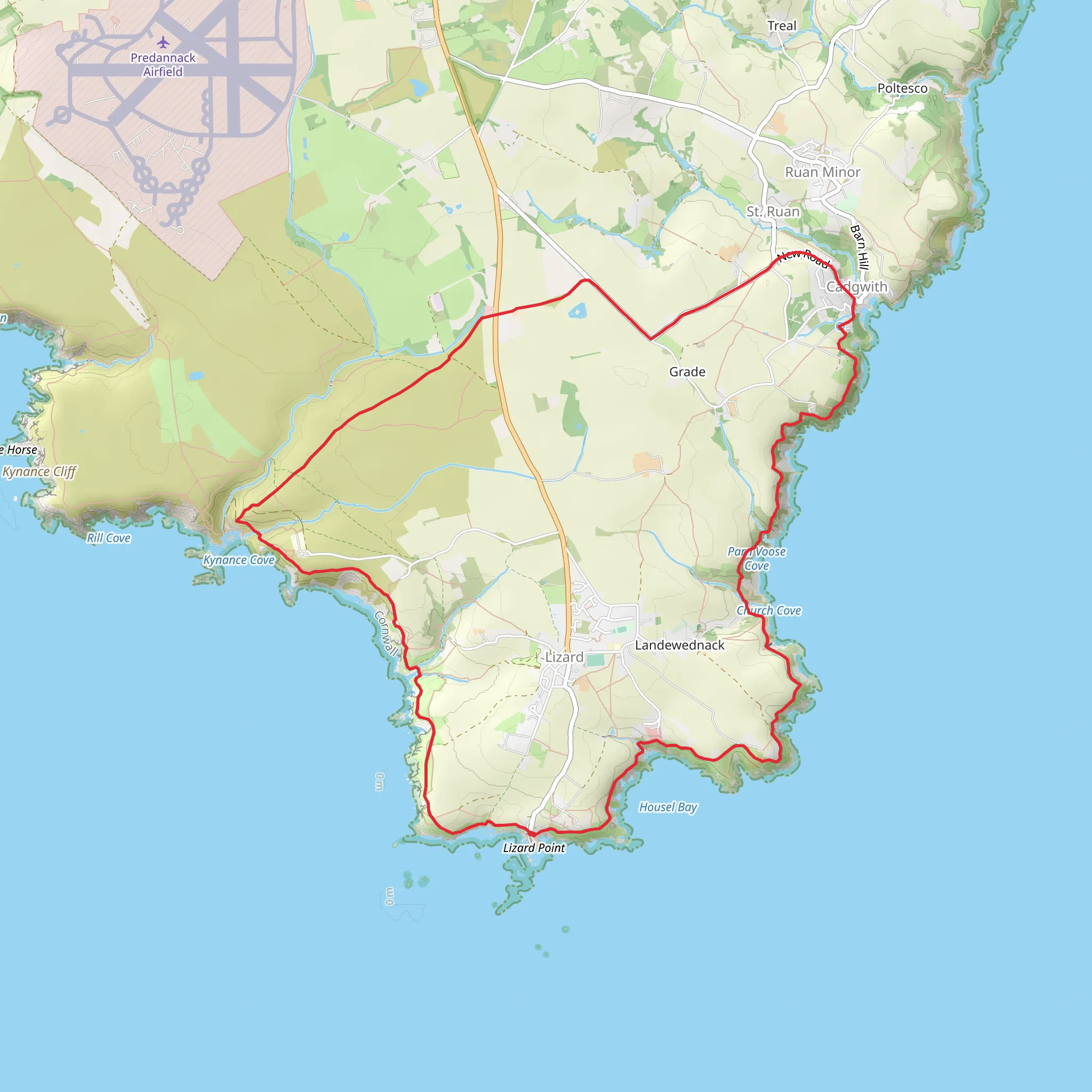 Lizard Point to Kynance Cove Walk mobile static map