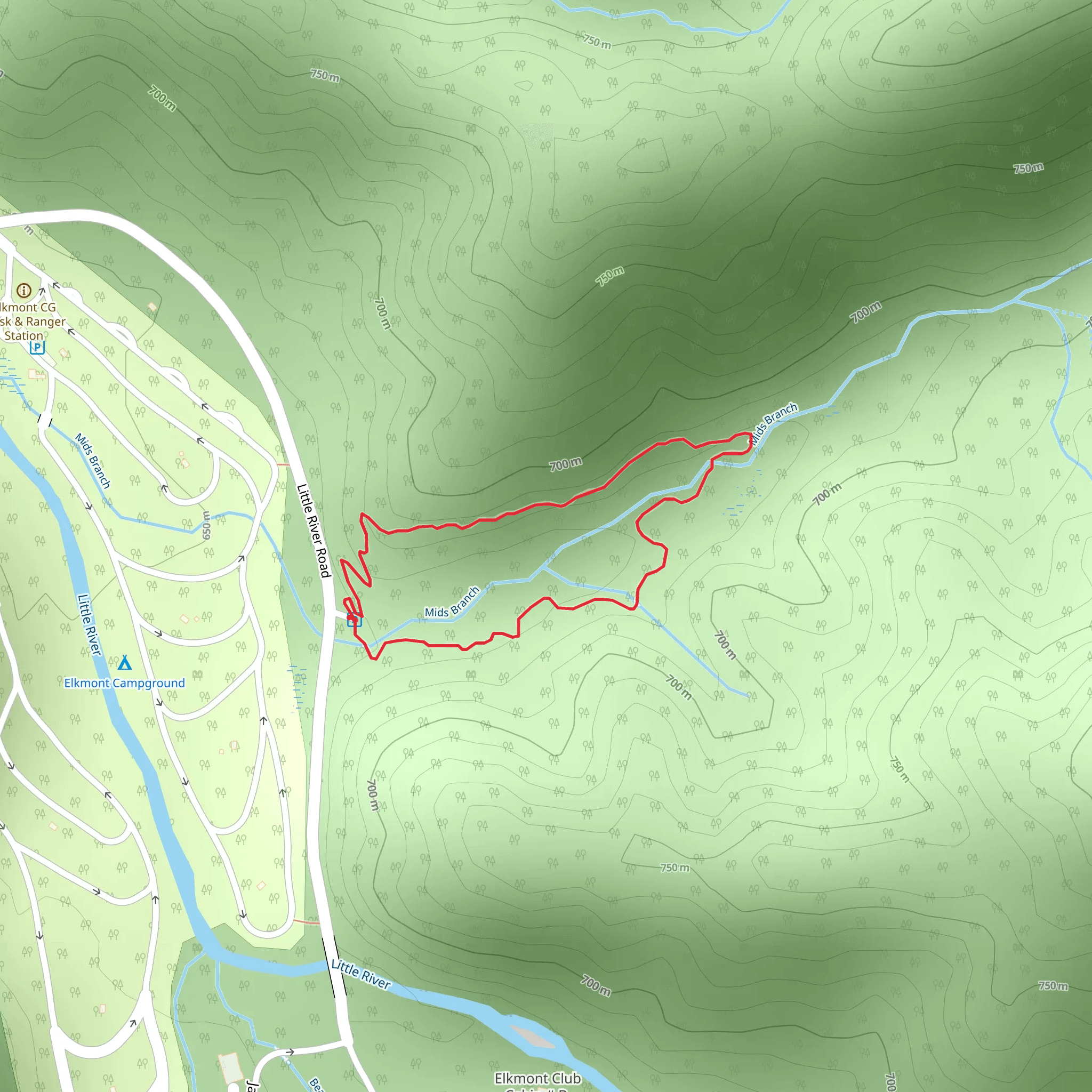 Elkmont Nature Loop Trail mobile static map