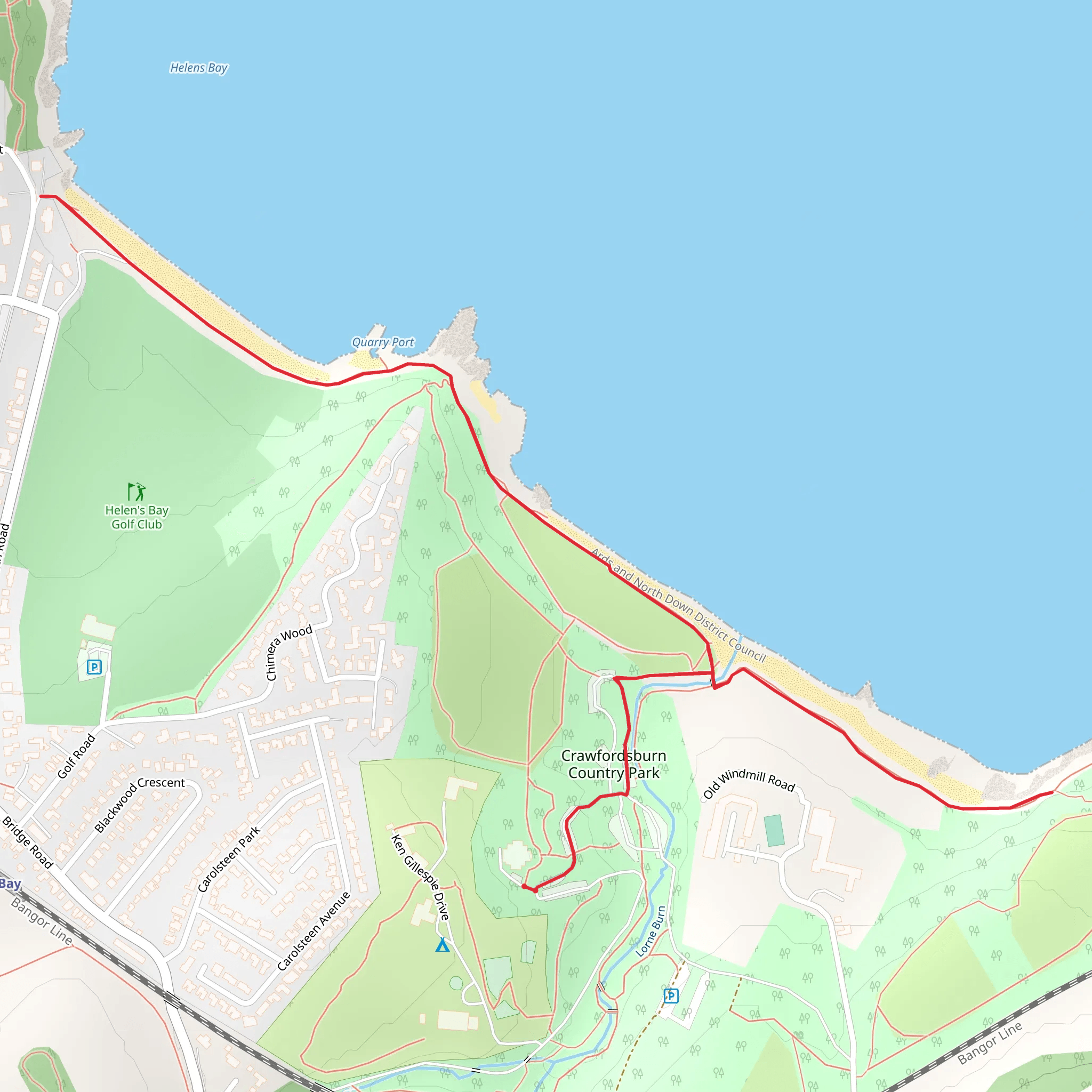 Coastal Walk - Crawfordsburn Country Park mobile static map