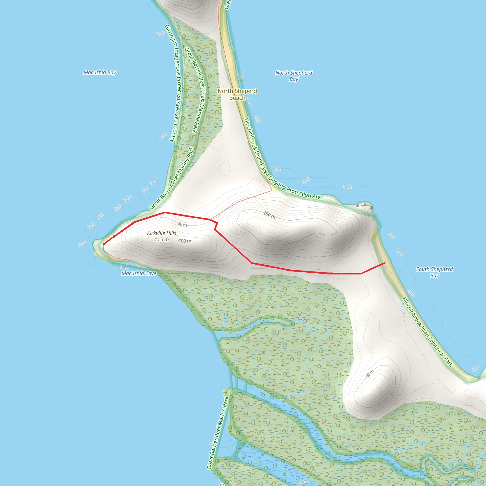 South Shepherd Bay Track mobile static map