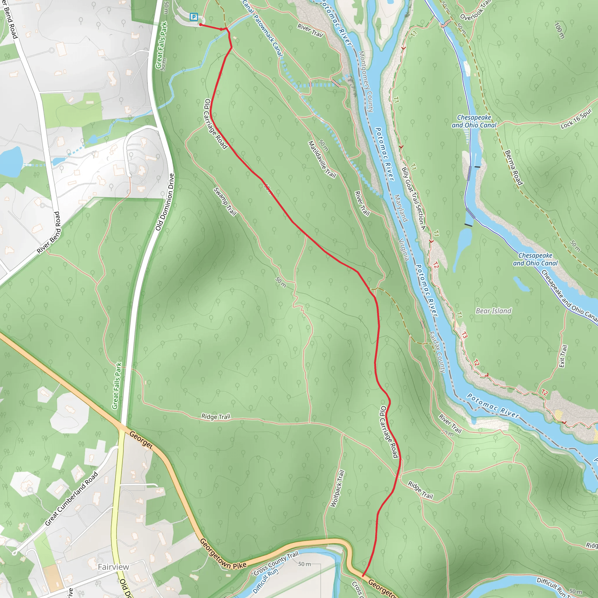 Old Carriage Road Trail mobile static map