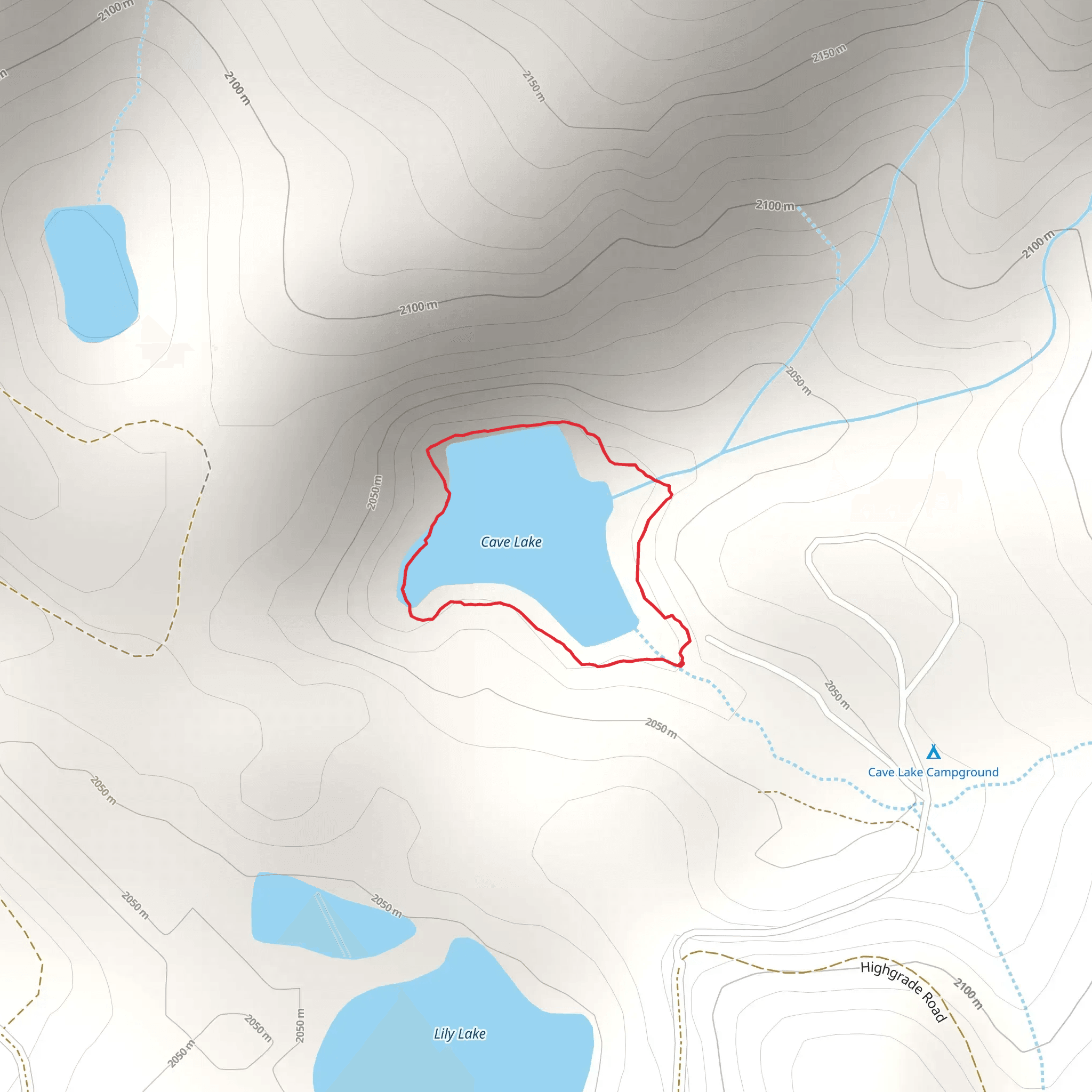 Cave Lake Trail mobile static map