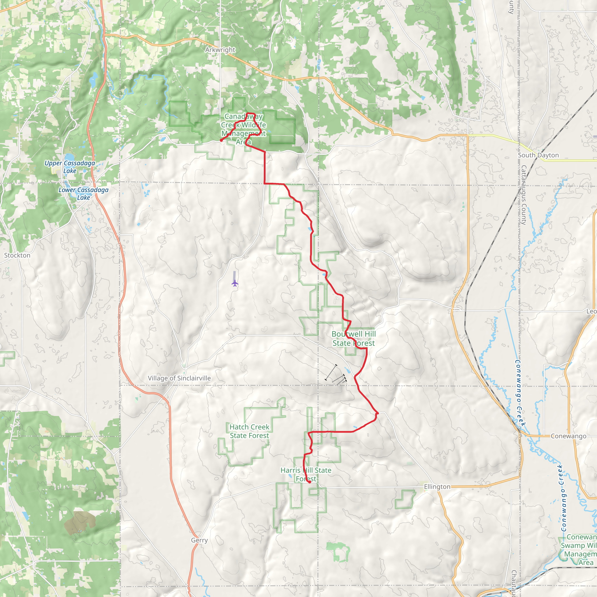 Harris Hill Road to Bard Road mobile static map