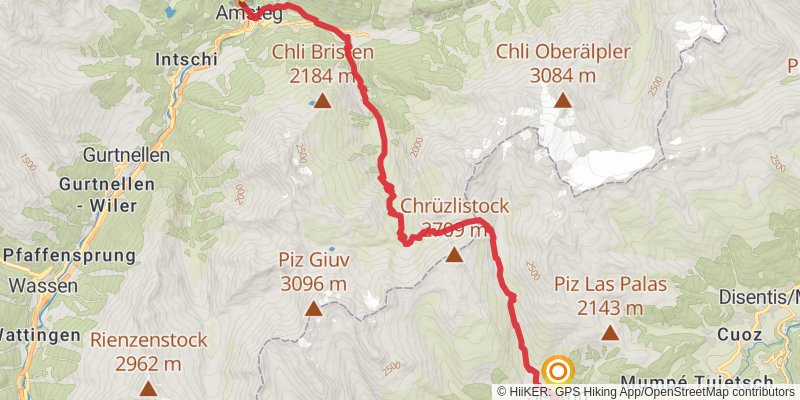 Camino Müstair-Geneva via Interlaken stage 16 Map