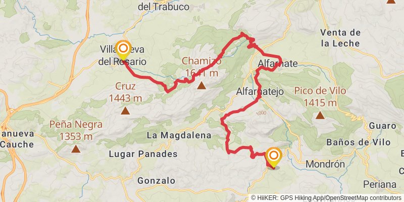 Gran Senda De Malaga stage 12 Map