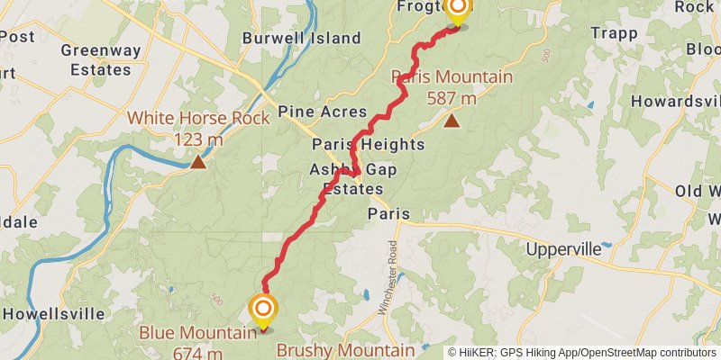 Appalachian Trail - Virginia stage 52 Map