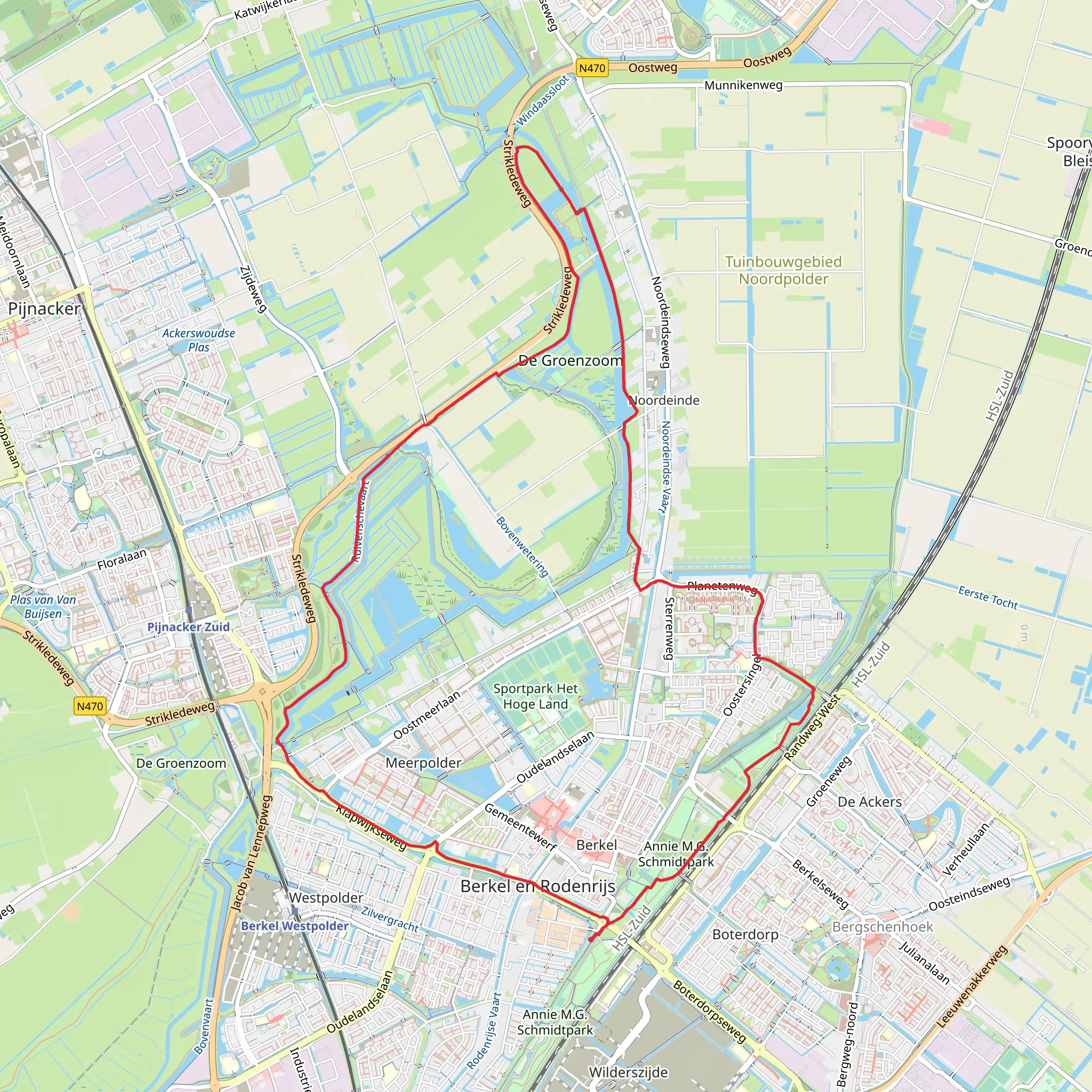 Oostersingel and Ruyvensepad Loop mobile static map