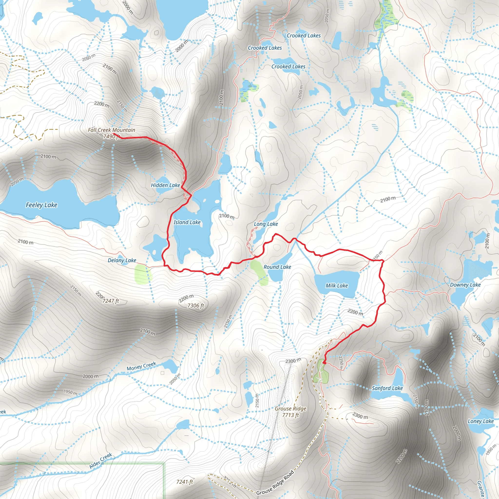 Crooked Lake Trail to Grouse Ridge Trail mobile static map