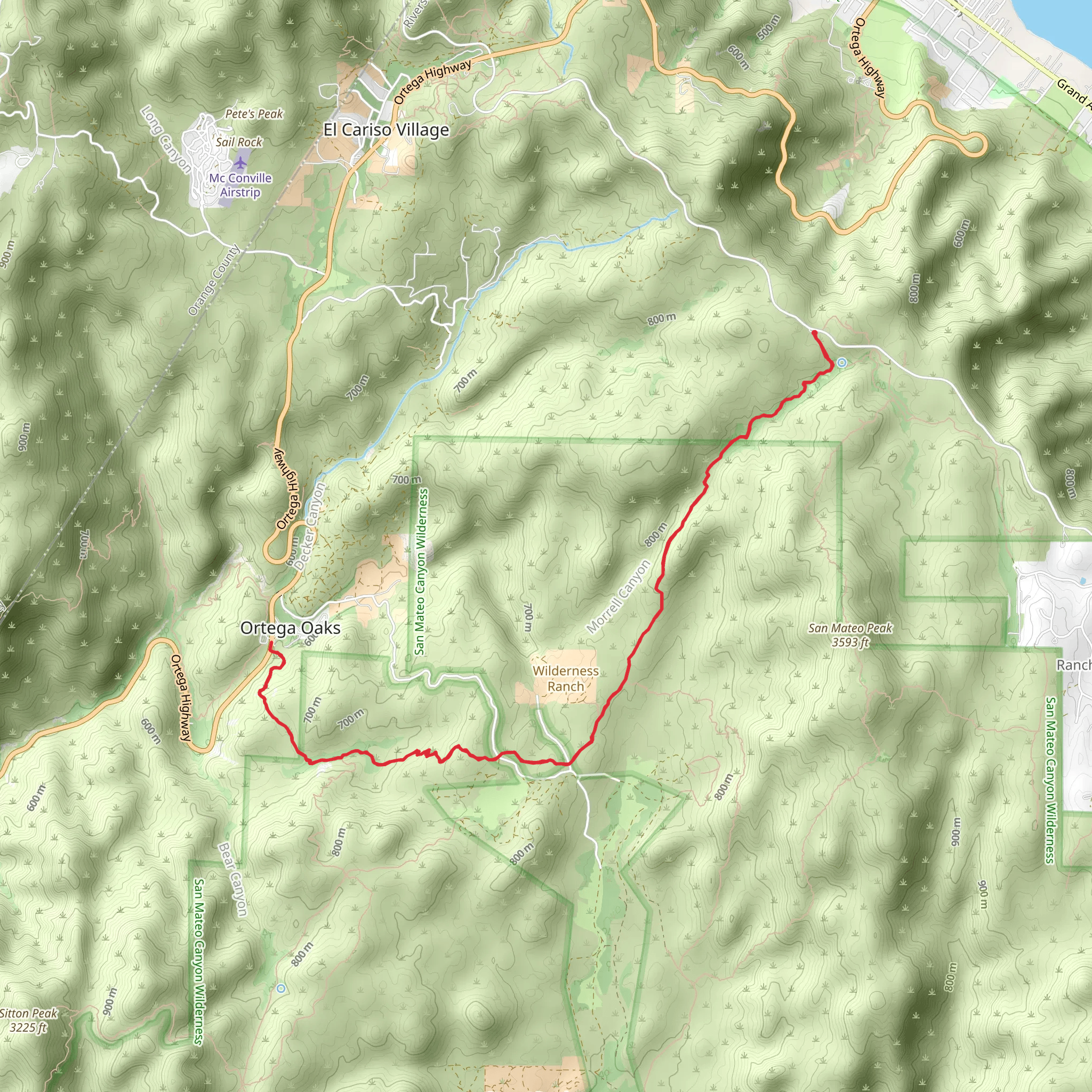 Morgan Trail Bear Canyon Trail mobile static map