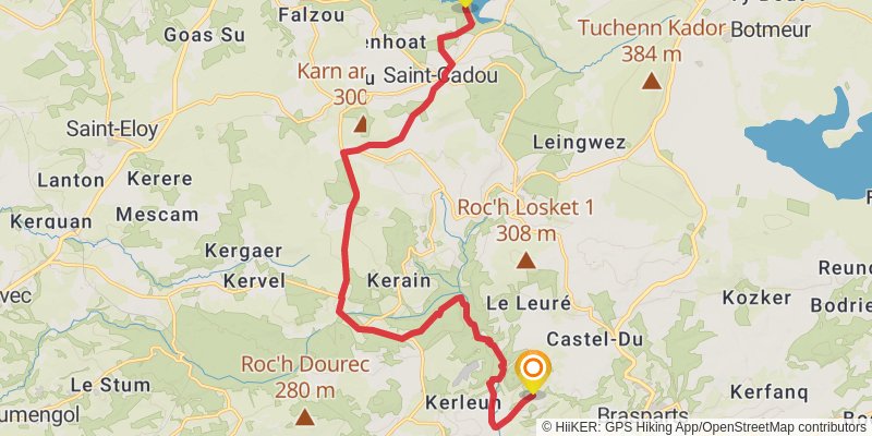 GR 380 - Tour des Monts d'Arrée stage 7 Map