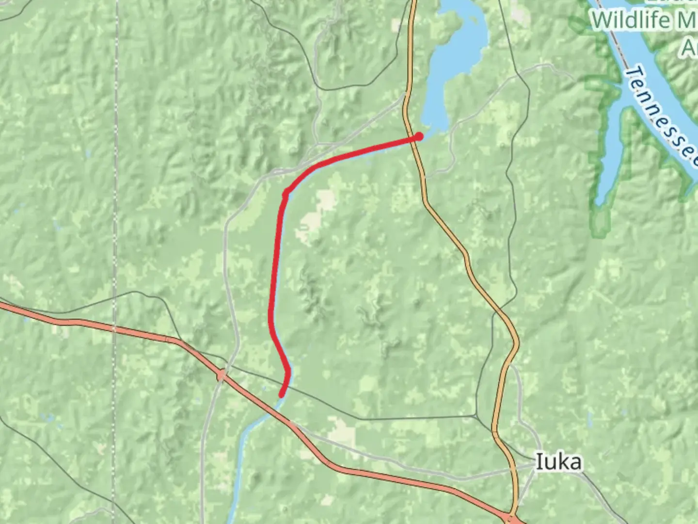 An image depicting the trail Tennesse Tombigbee Waterway and its surrounding area.