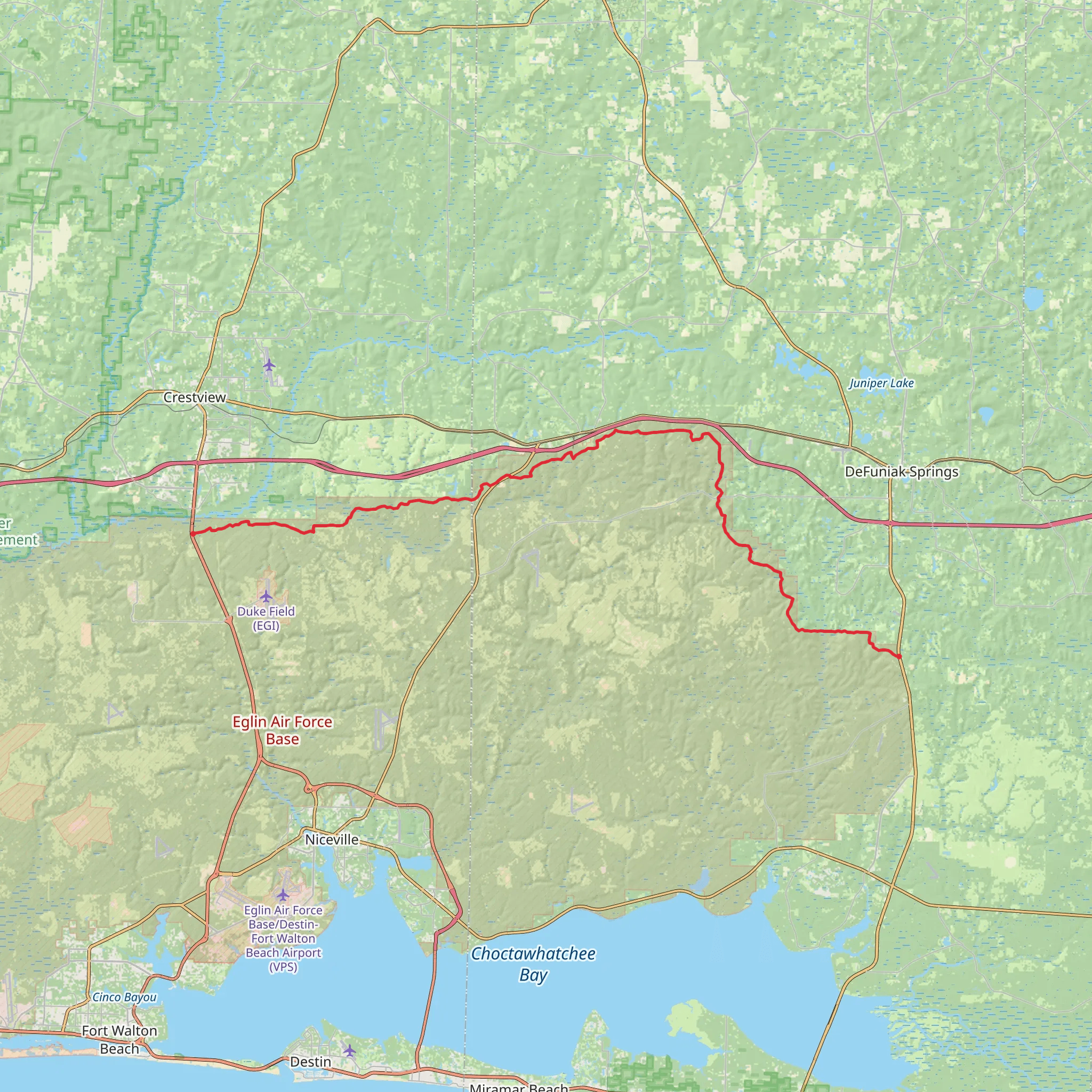 Florida National Scenic Trail - Eglin East mobile static map