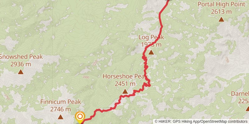 Horseshoe Ridge via South Fork Trail stage 2 Map