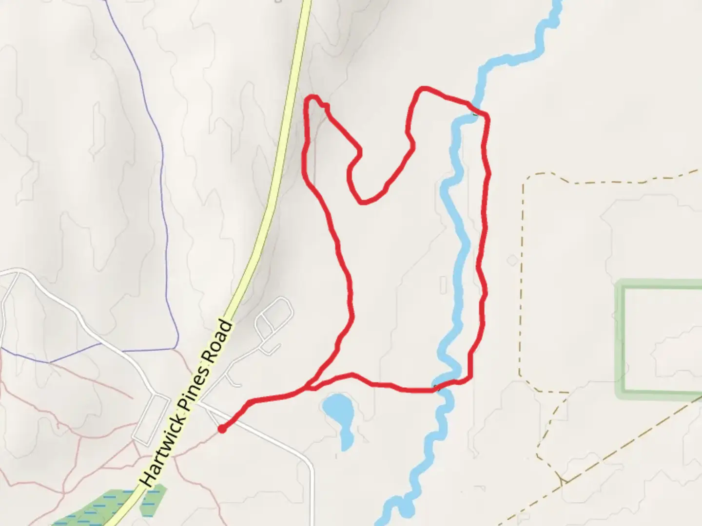 An image depicting the trail Au Sable River Trail Loop and its surrounding area.