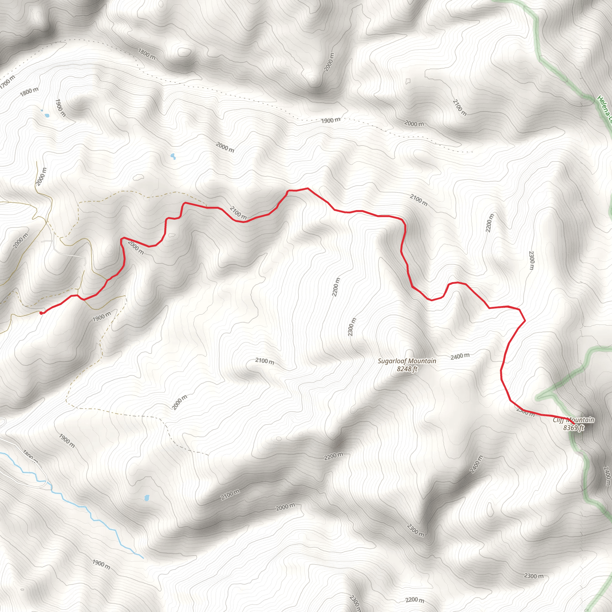 Cliff Mountain via Emery Road mobile static map
