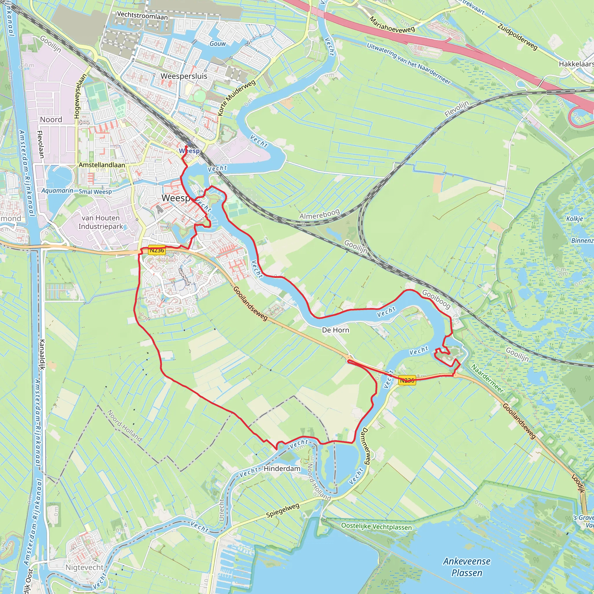 Fort Hinderdam and Fort Uitermeer Loop mobile static map