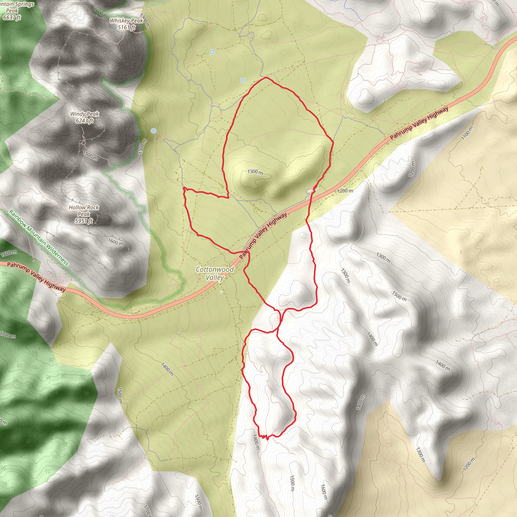 Badger Pass, Latenight and Mustang Loop Trail mobile static map