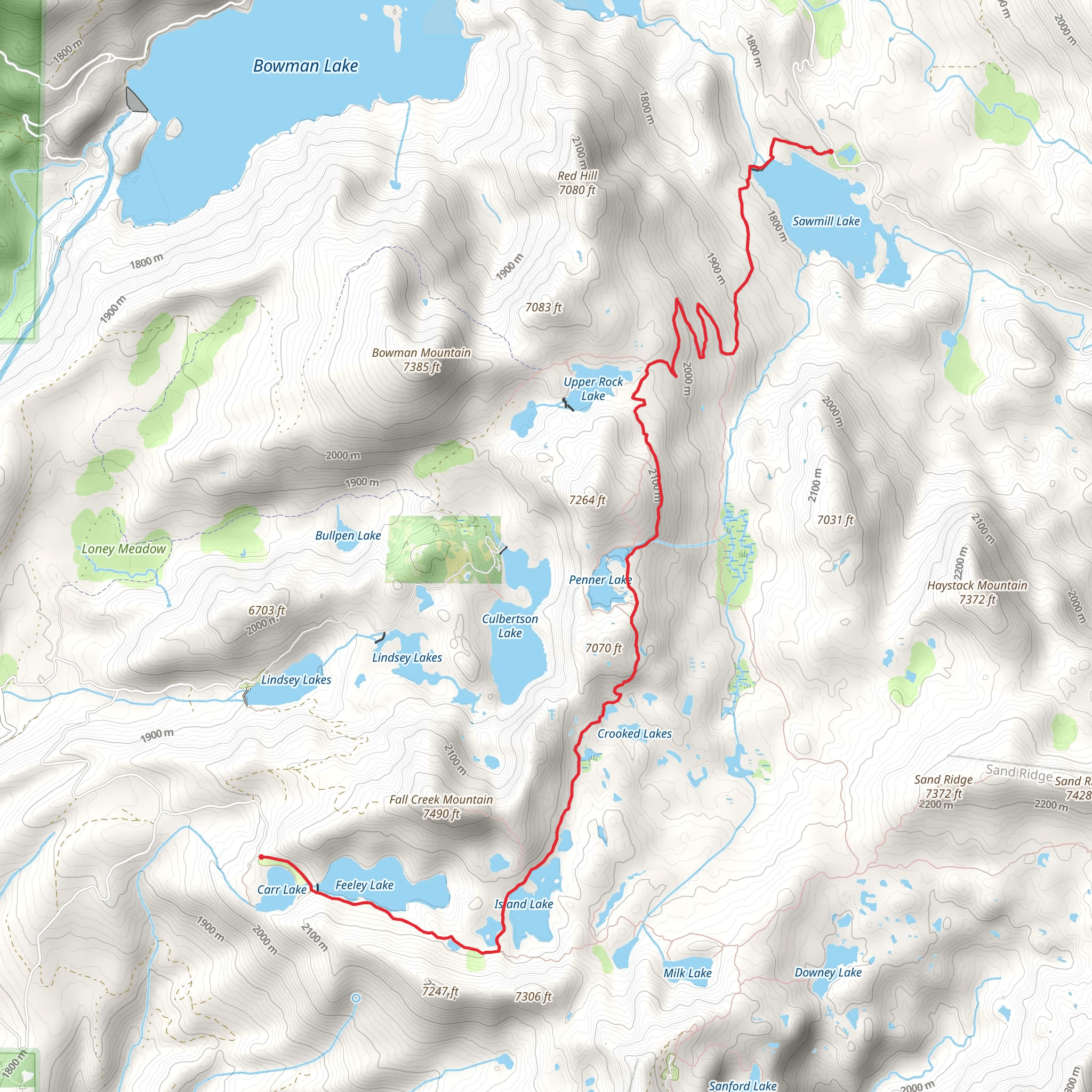 Crooked Lakes and Feeley Lake Walk mobile static map