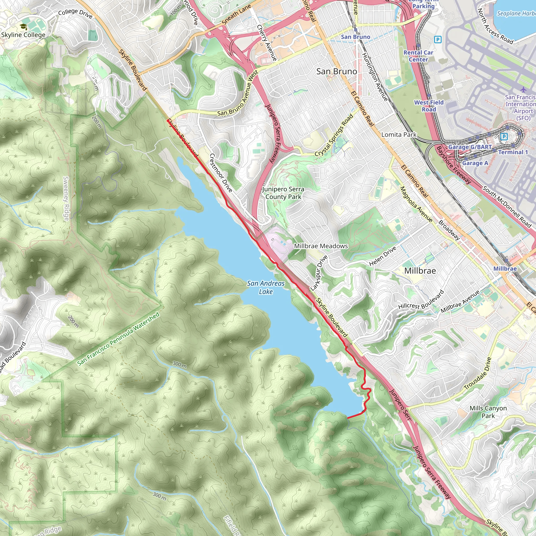 San Andreas Trail mobile static map