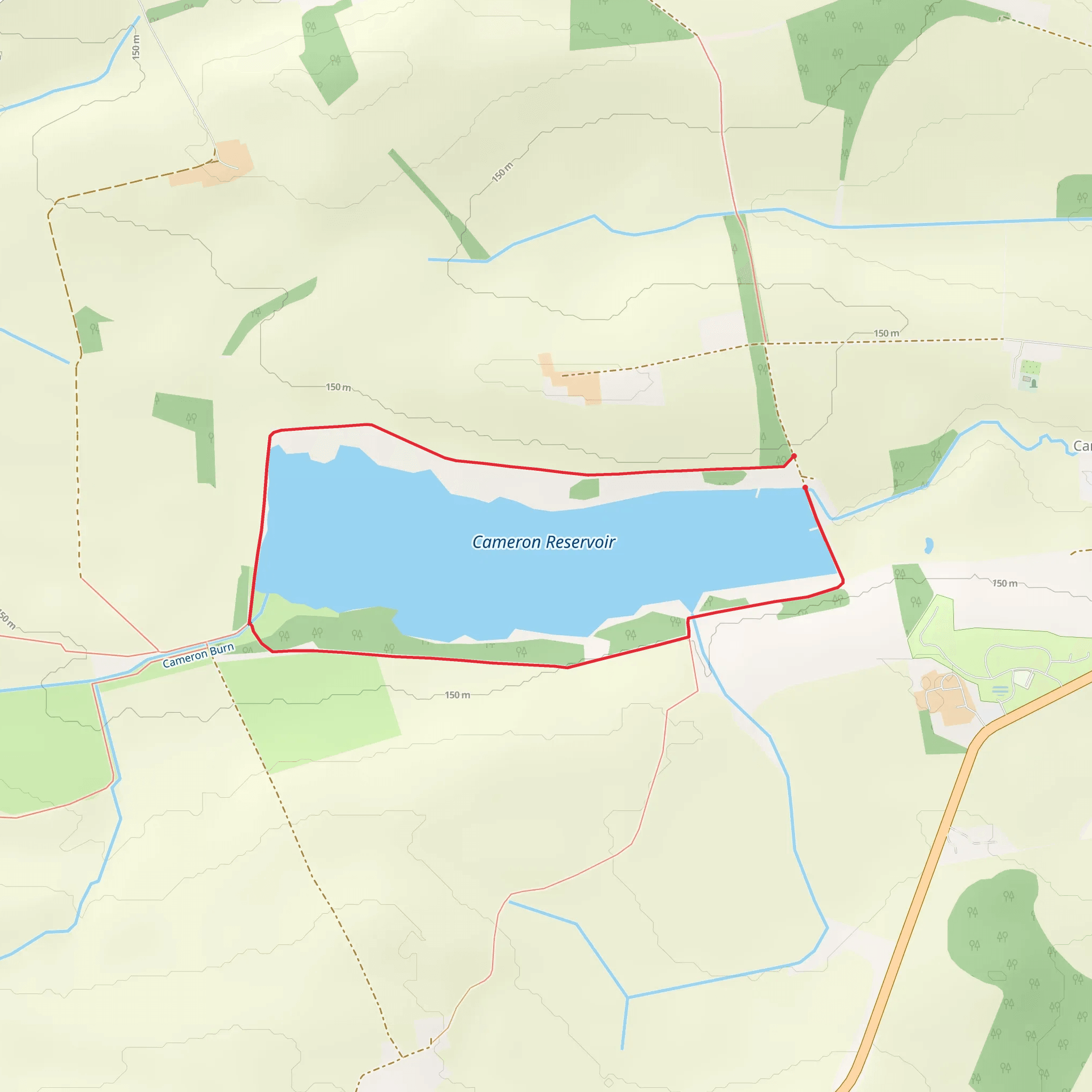 Cameron Reservoir Loop mobile static map