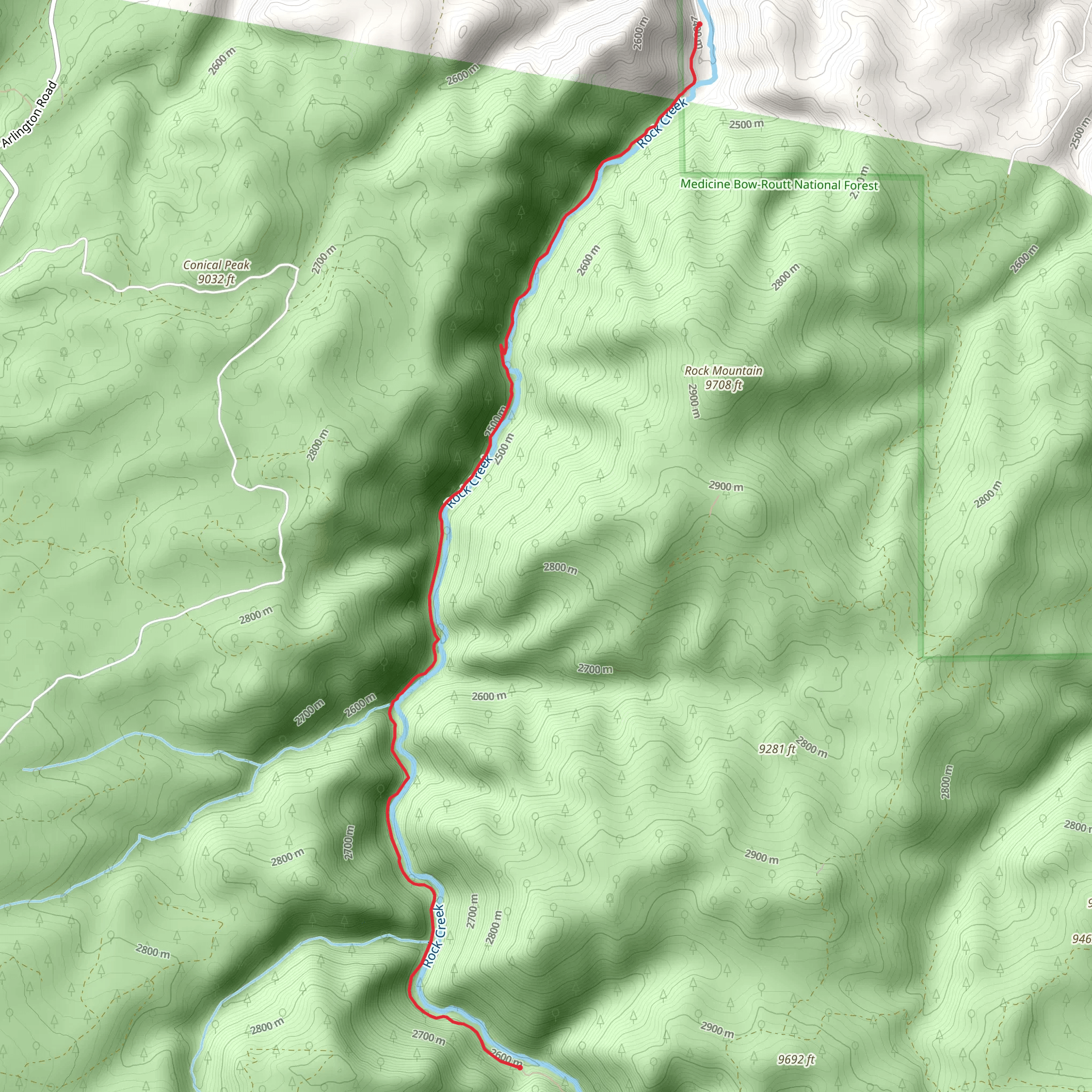Rock Creek Trail - Short mobile static map