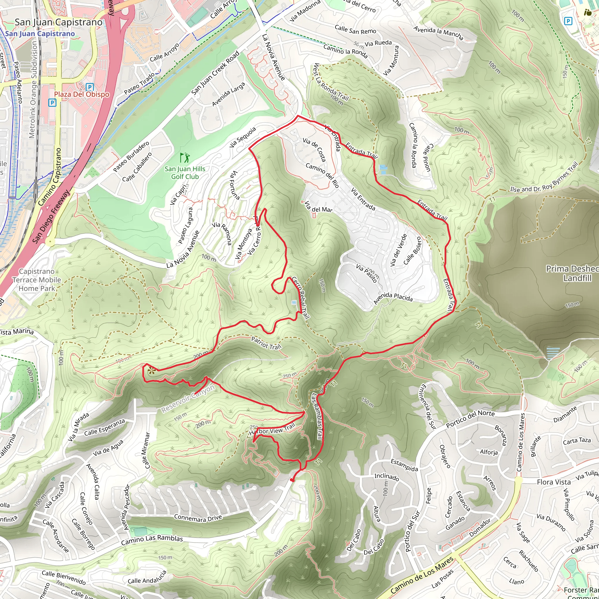 Las Ramblas, Entrada and Delgado Canyon Loop Trail mobile static map