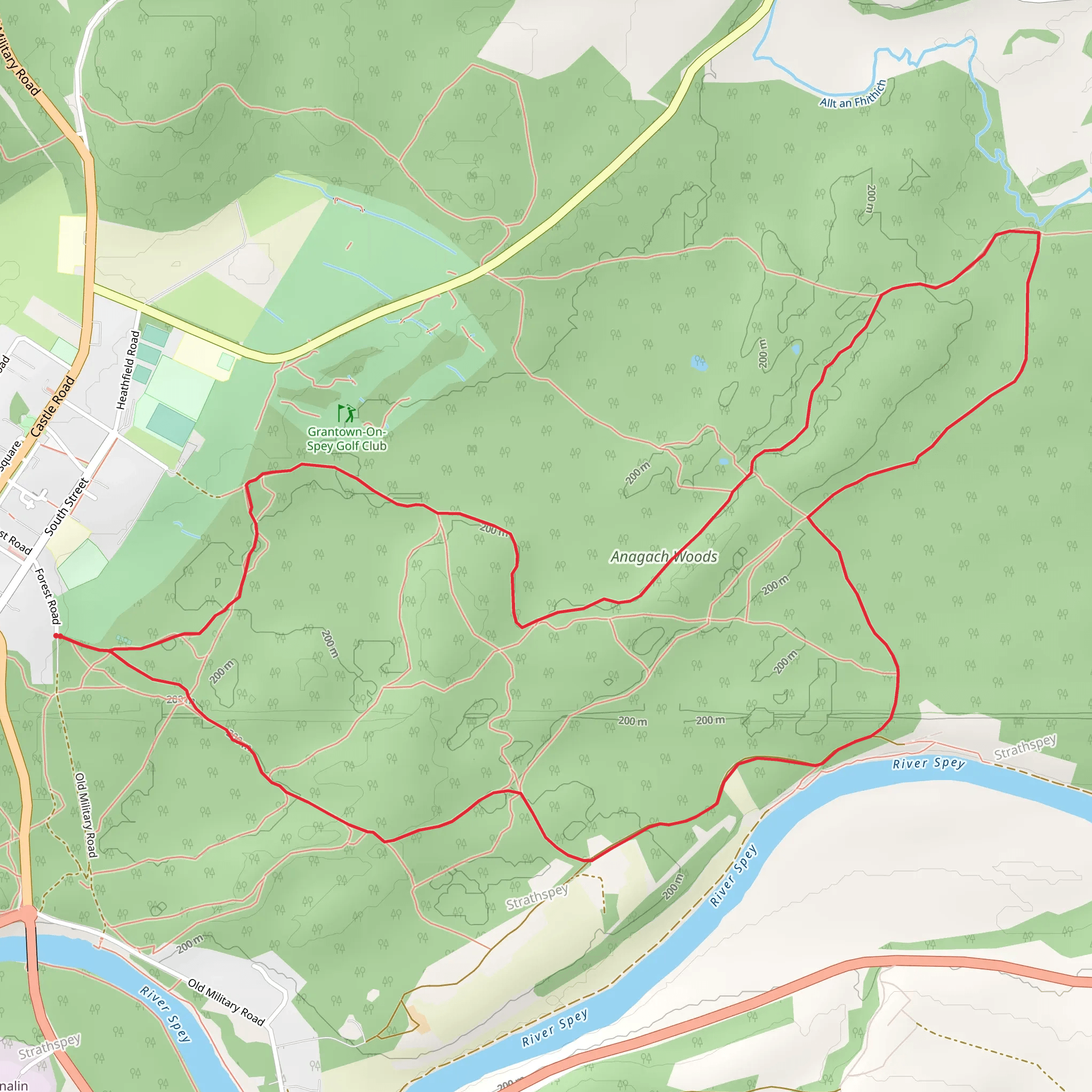 Anagach Woods Trail - Anagach Red Trail mobile static map