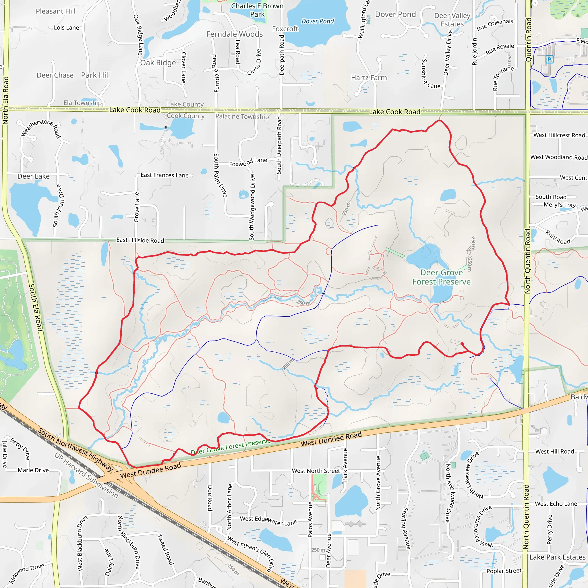 Yellow Loop Trail - Deer Grove Nature Preserve mobile static map