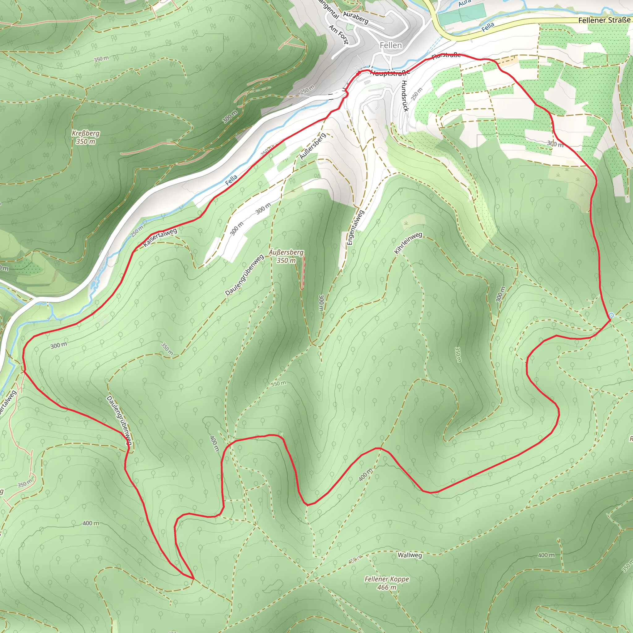 Schwarzer Fuchs Rundwanderweg Fellen mobile static map
