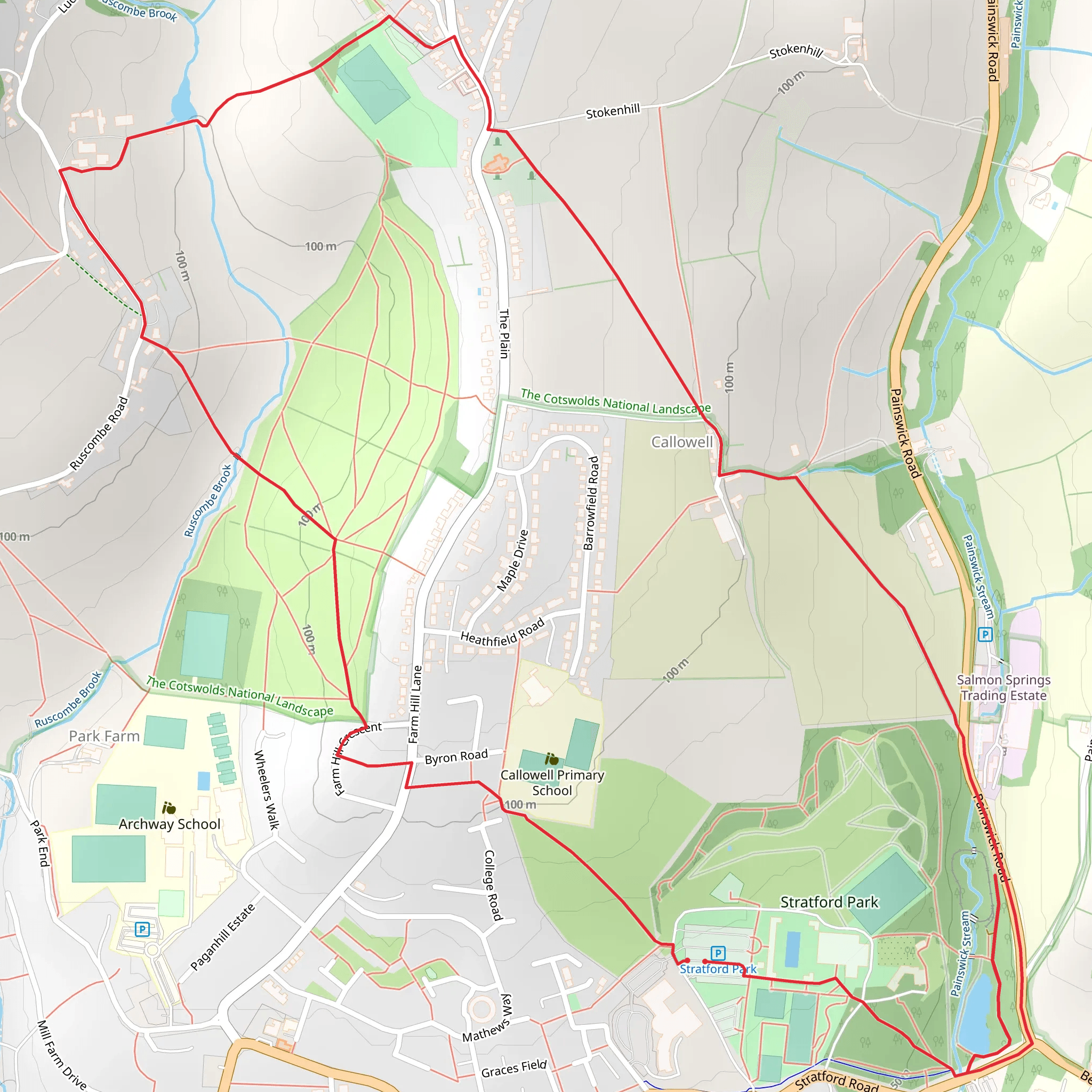 Callowell Loop mobile static map
