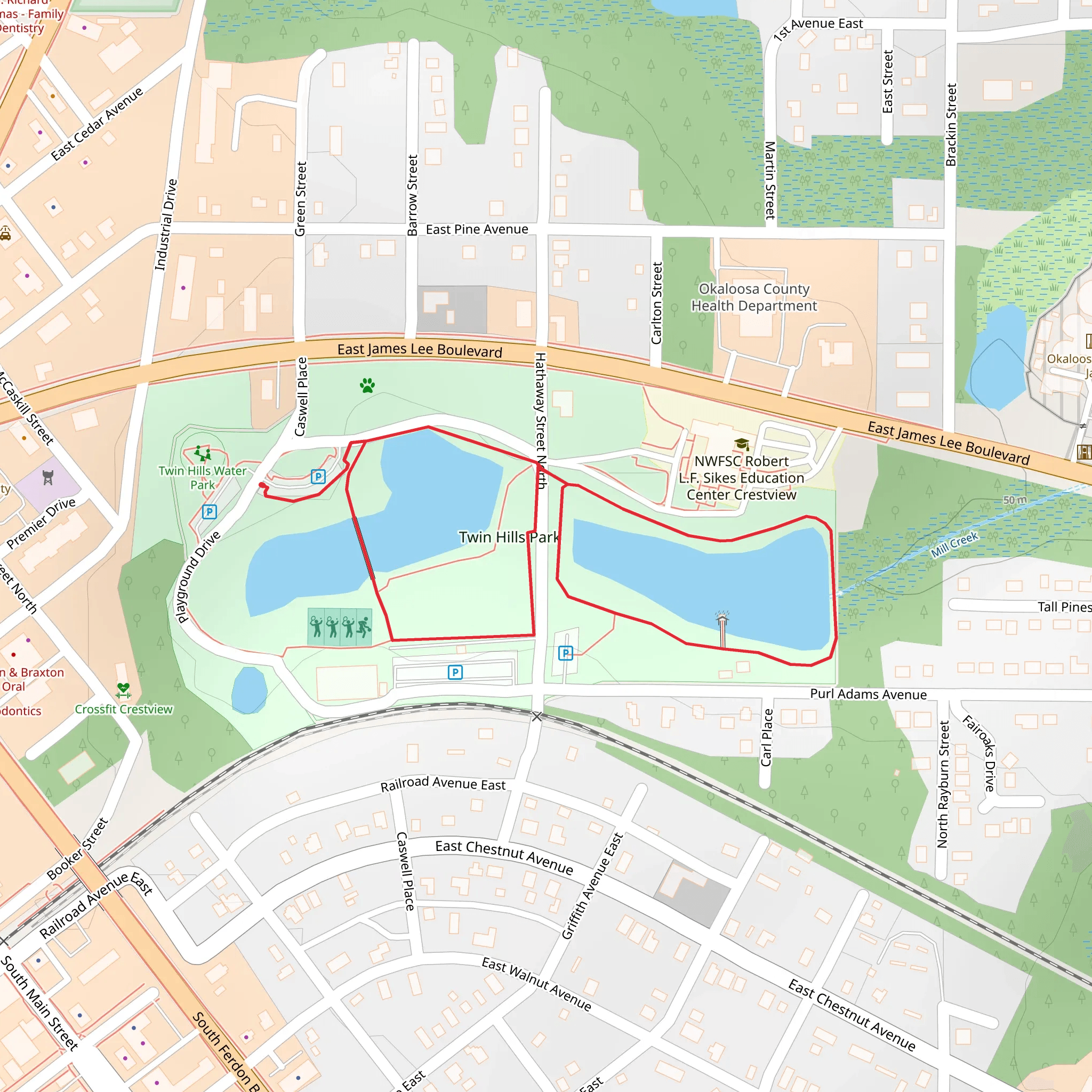 Twin Hills Park Loop mobile static map