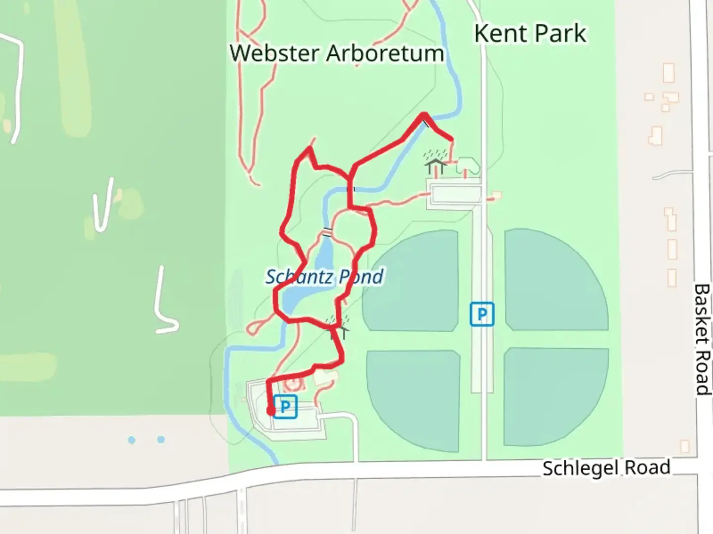 An image depicting the trail Schlegel Road North Short Loop and its surrounding area.