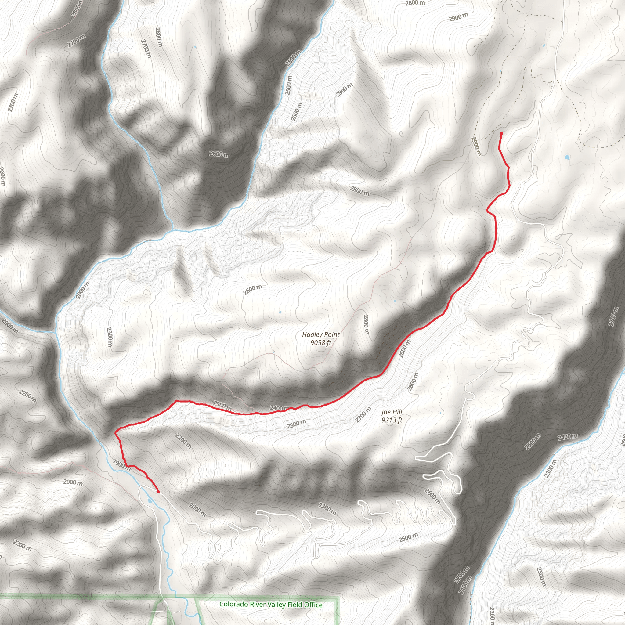 Hadley Gulch Trail mobile static map
