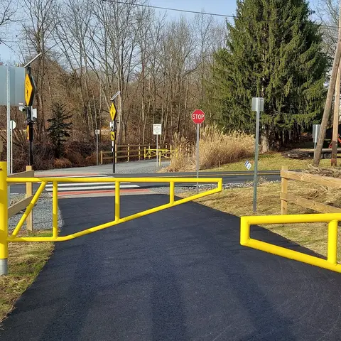 An image depicting the trail Upper Bucks Rail Trail and its surrounding area.