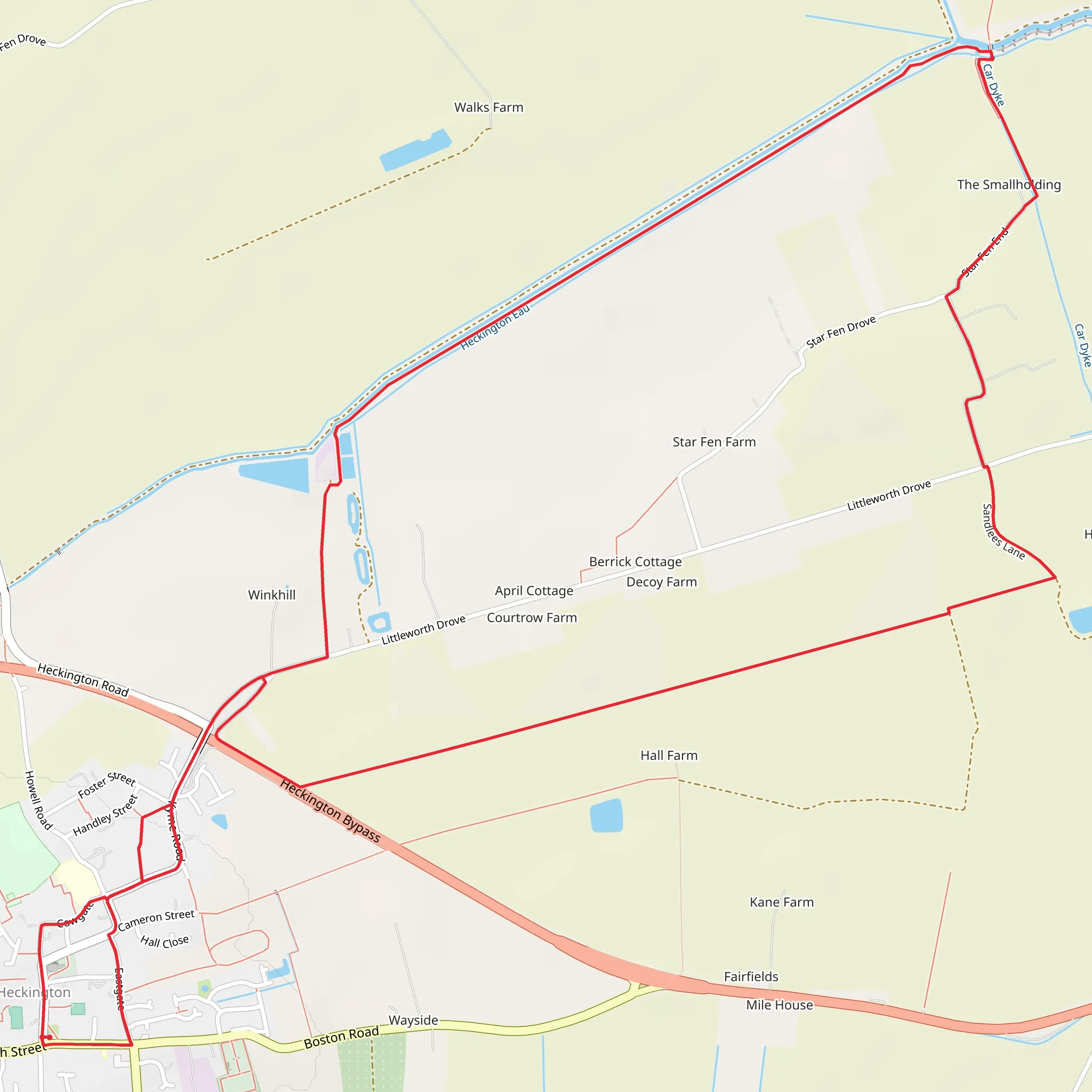 Heckington Loop mobile static map