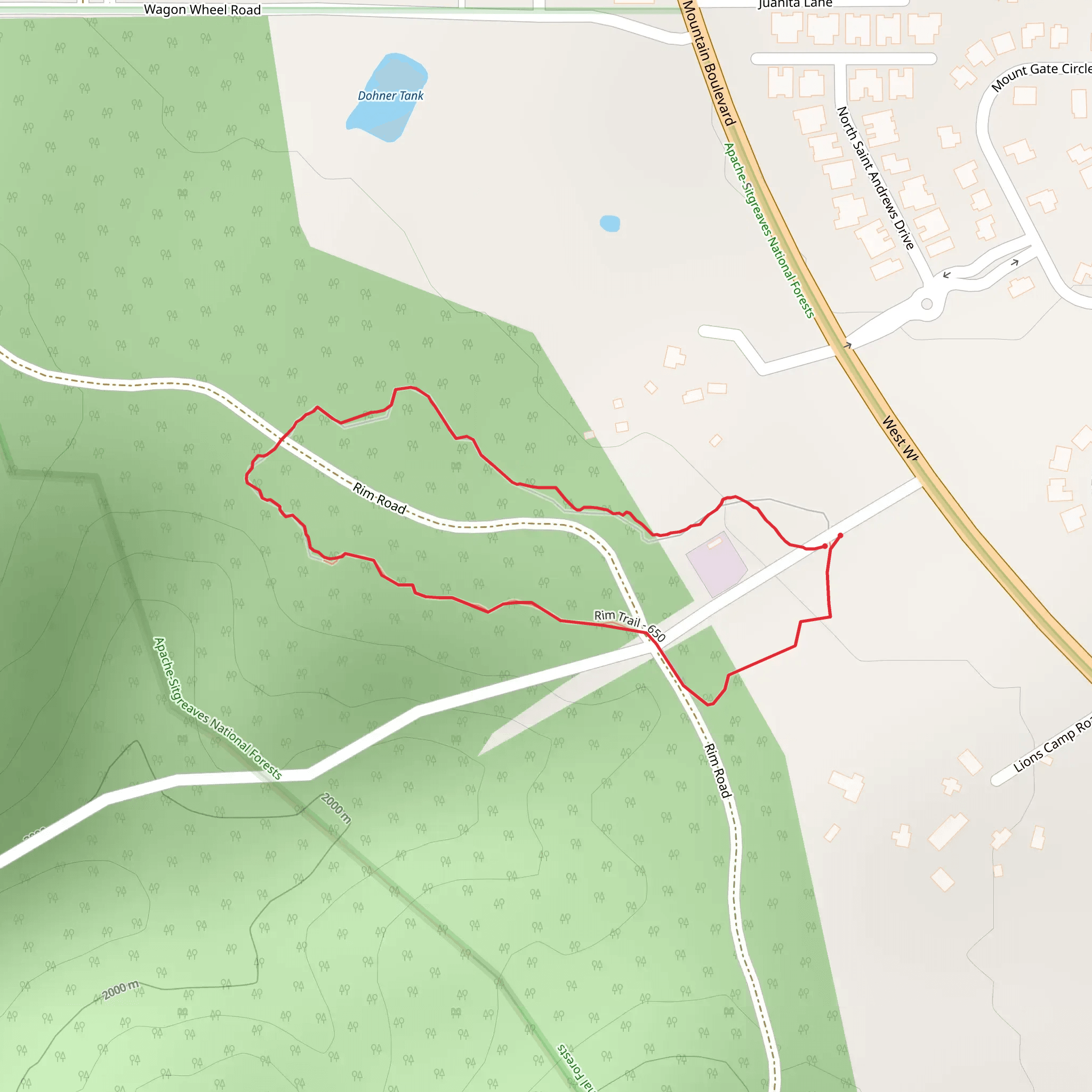 Mogollon Rim Trail mobile static map