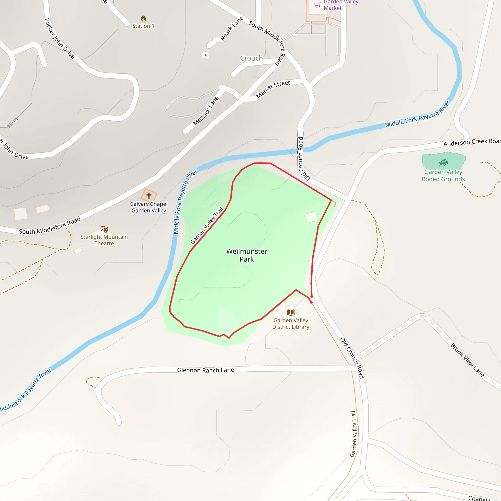 Garden Valley Loop Trail mobile static map