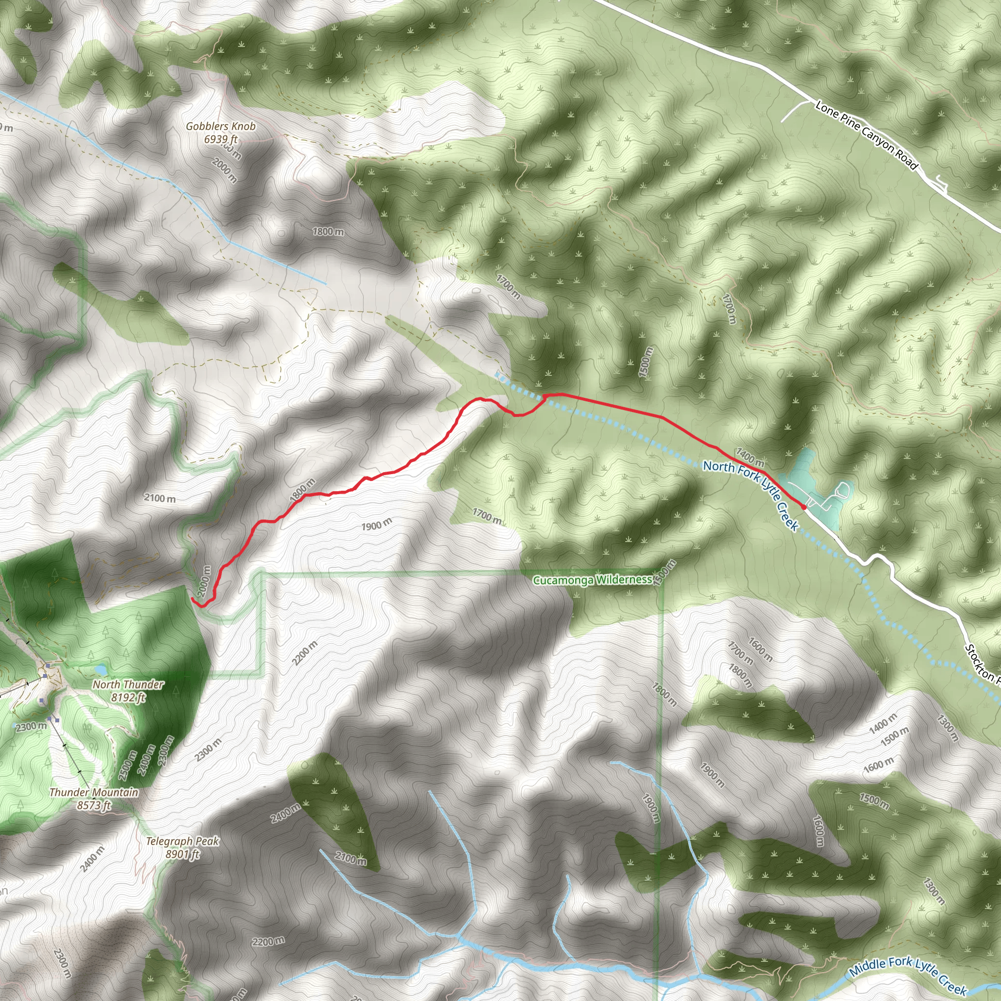 Cold Water Canyon Road Walk mobile static map