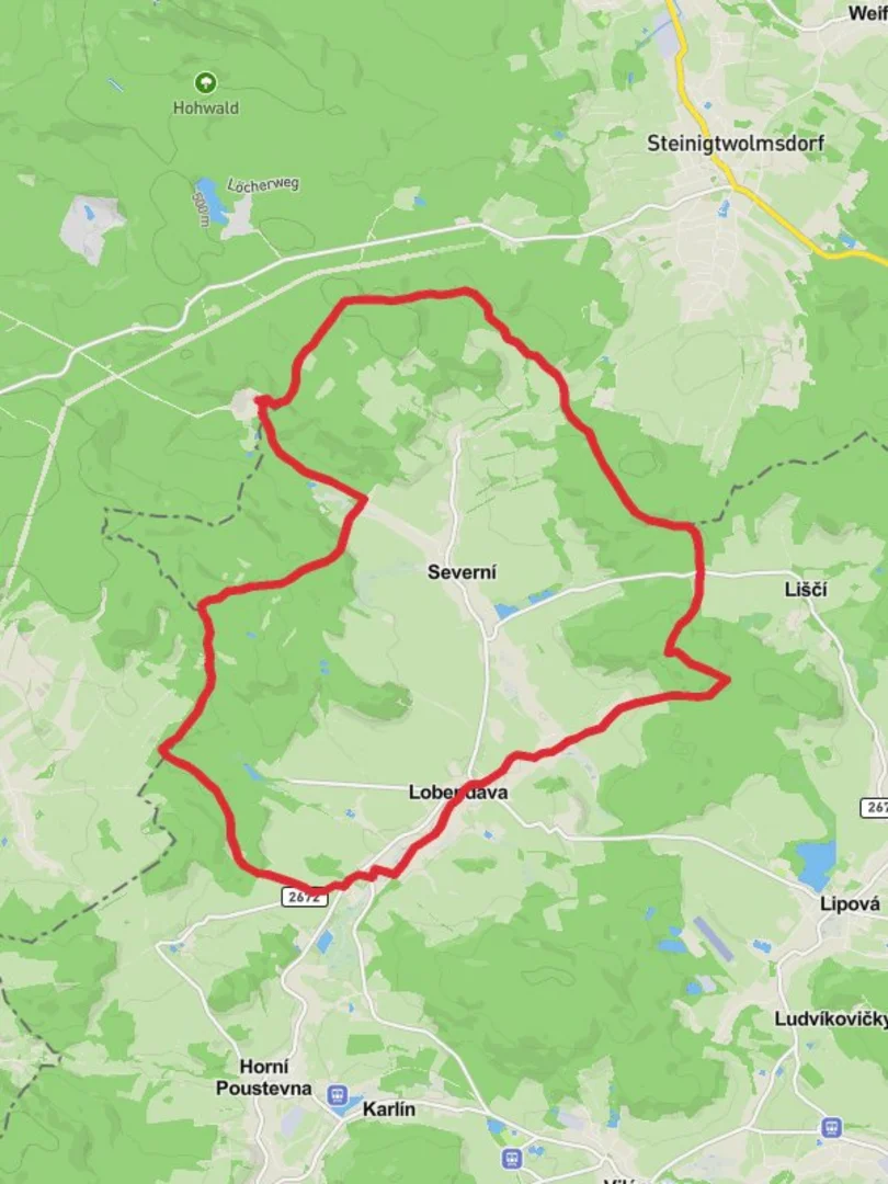 An image depicting the trail Severni Loop and its surrounding area.